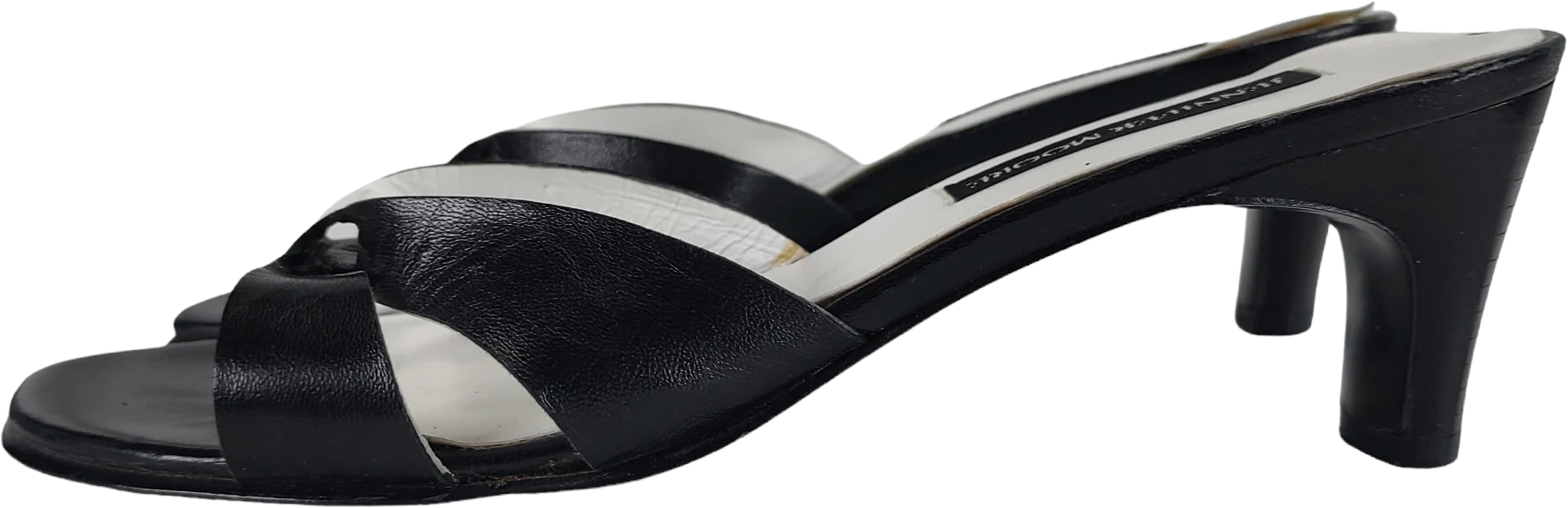 90s Square Toe Chunky Heel Leather Sandals By Jennifer Moore - Image 2