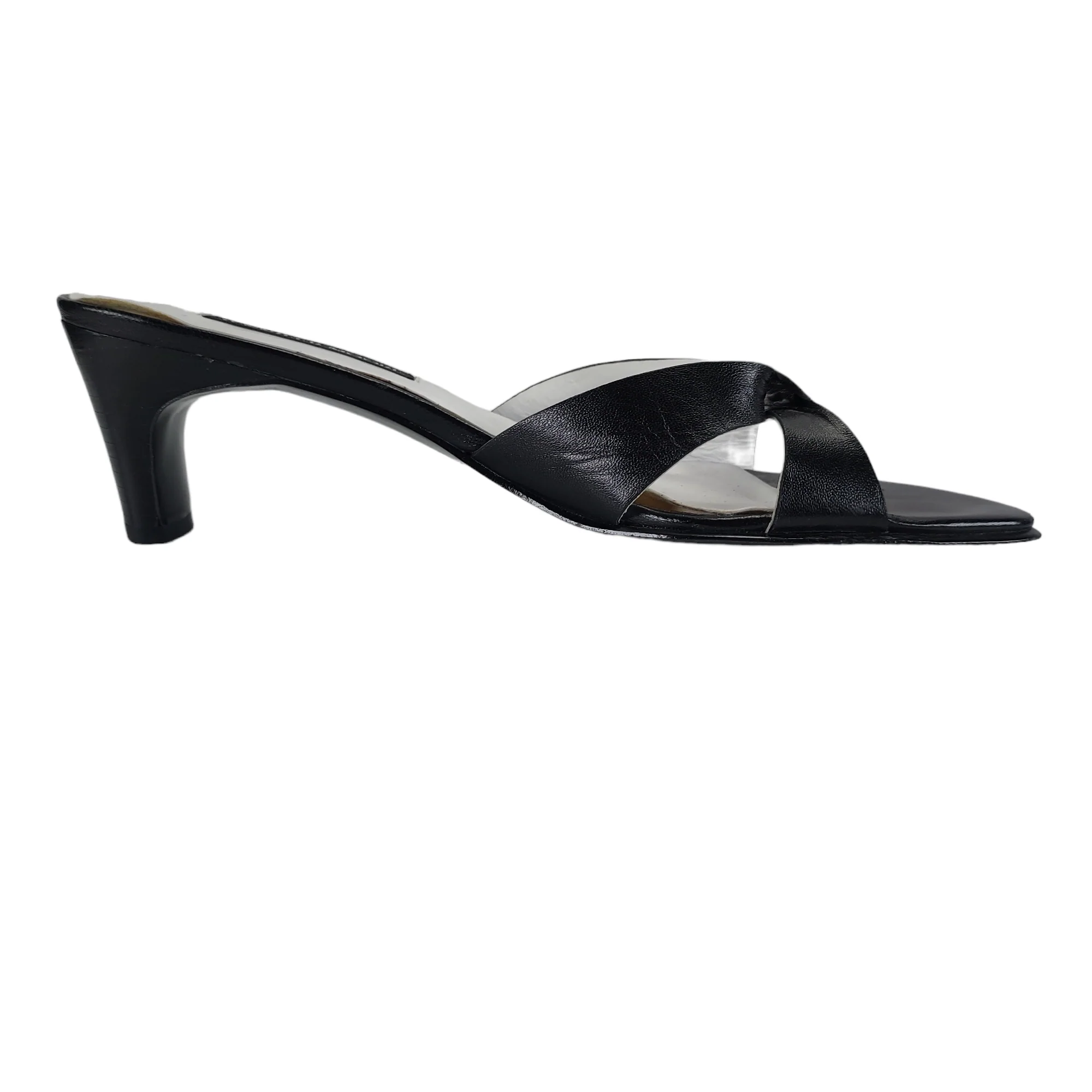 90s Square Toe Chunky Heel Leather Sandals By Jennifer Moore - Image 7