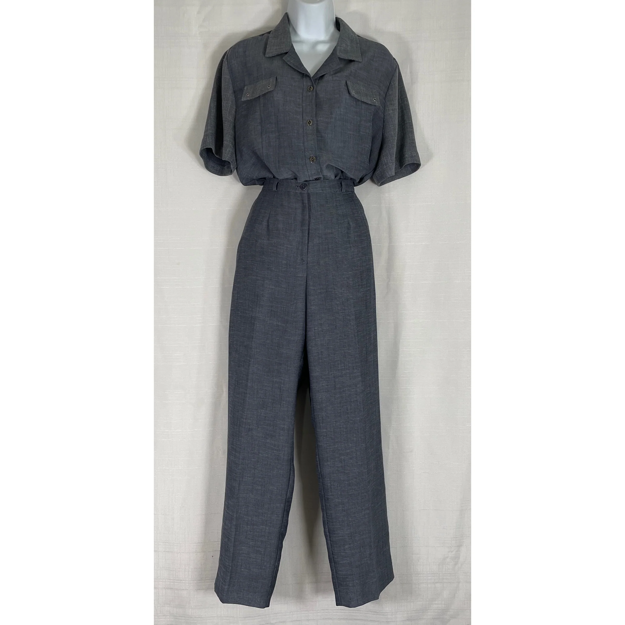 90s Steel Gray Pants Set By Click - Image 6