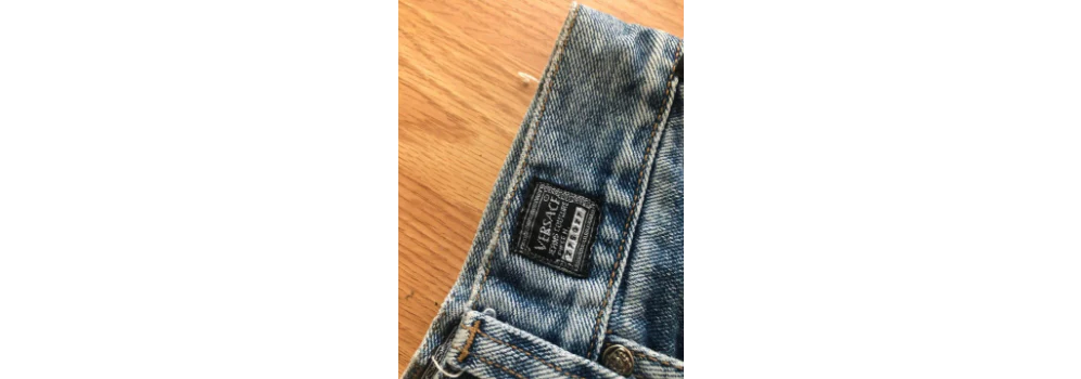 90s Straight Leg Wide Leg Jeans By Versace - Image 4
