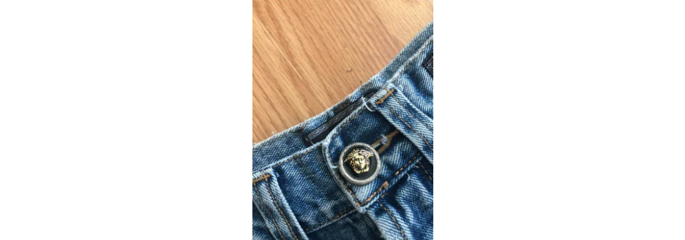 90s Straight Leg Wide Leg Jeans By Versace - Image 5