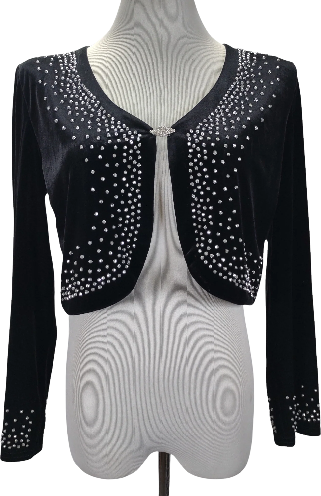 90s Stretch Velvet Crop Shrug Bolero Shrug Jacket By R&M Richards Petite