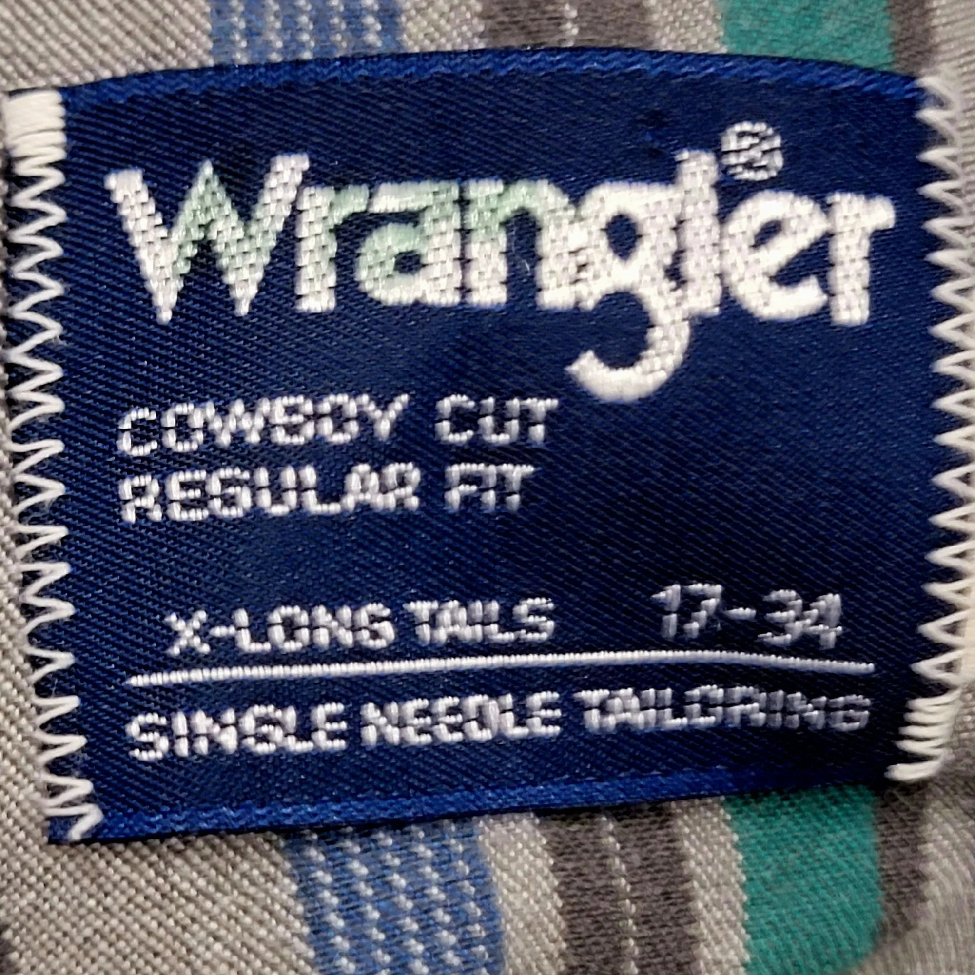 90s Stripe Cowboy Dress Shirt Button Western Men Xl L By Wrangler - Image 7