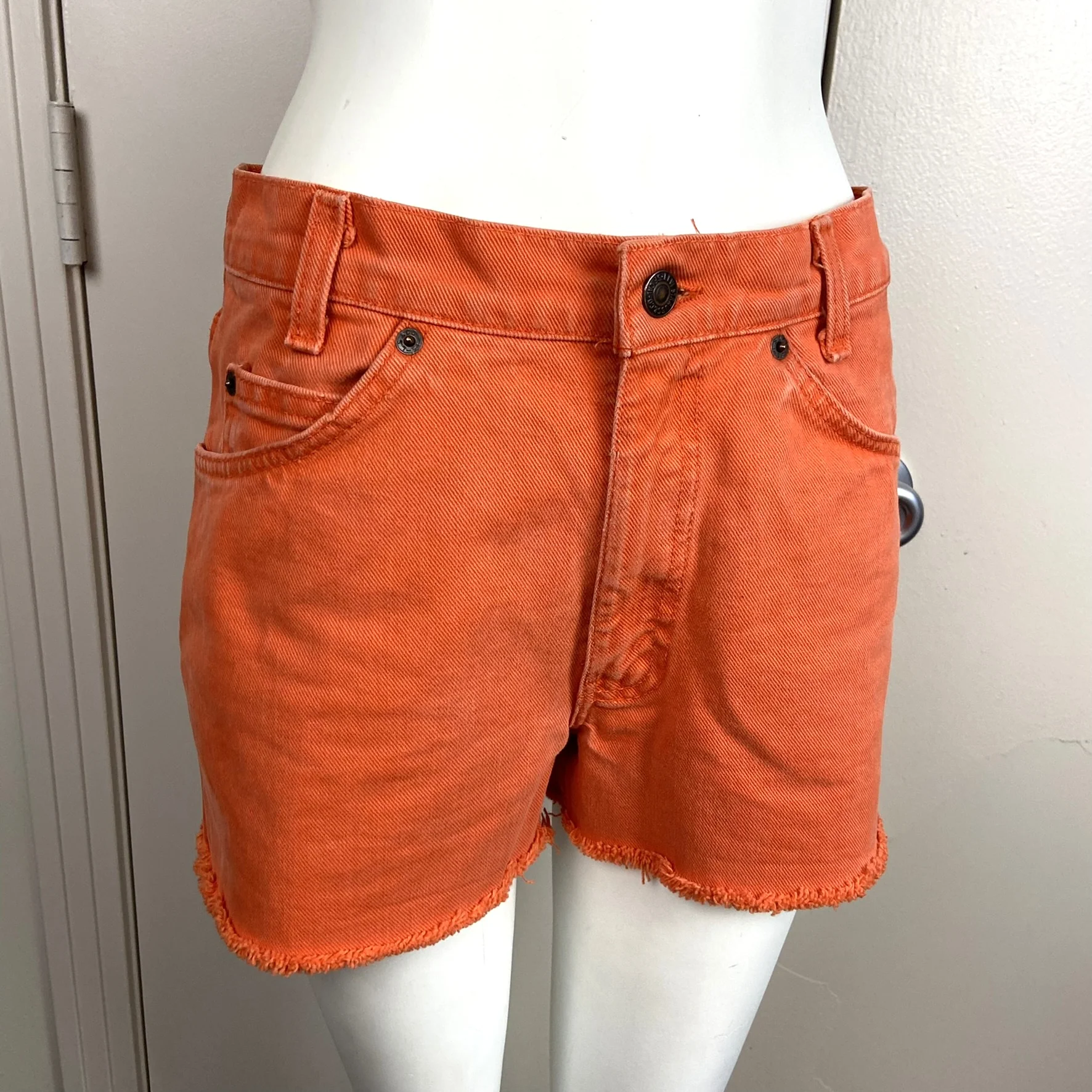 90s Student 550 Orange Cut-off Shorts Usa 28/29" By Levi's - Image 3