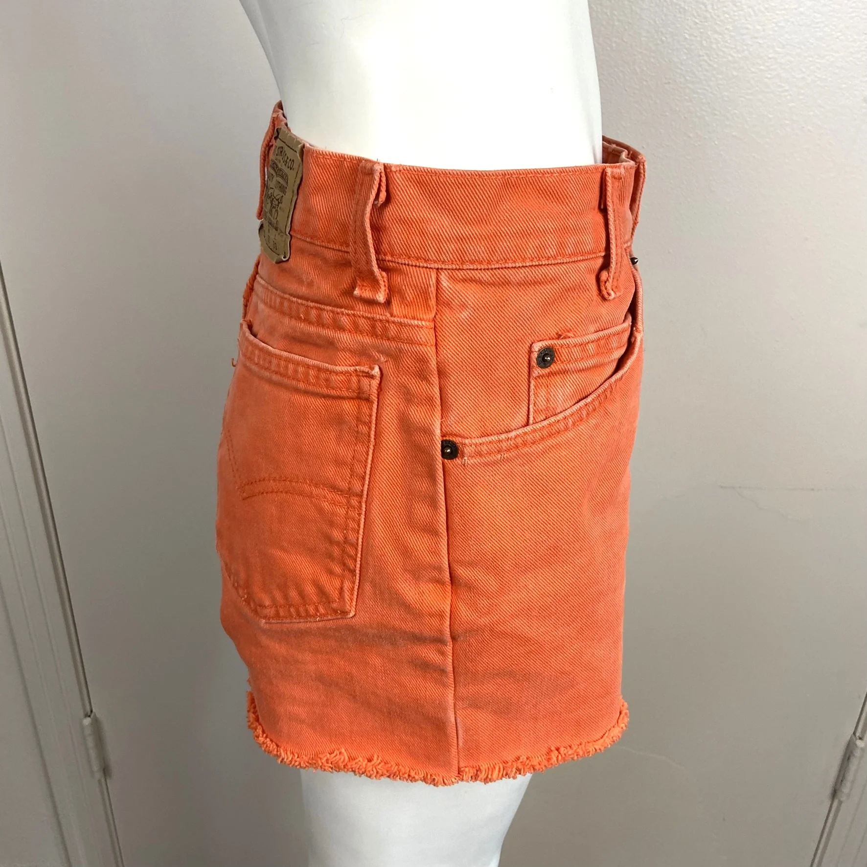 90s Student 550 Orange Cut-off Shorts Usa 28/29" By Levi's - Image 4
