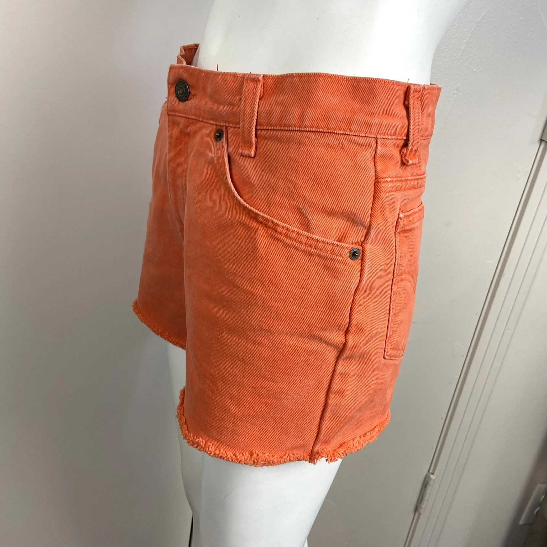 90s Student 550 Orange Cut-off Shorts Usa 28/29" By Levi's - Image 8
