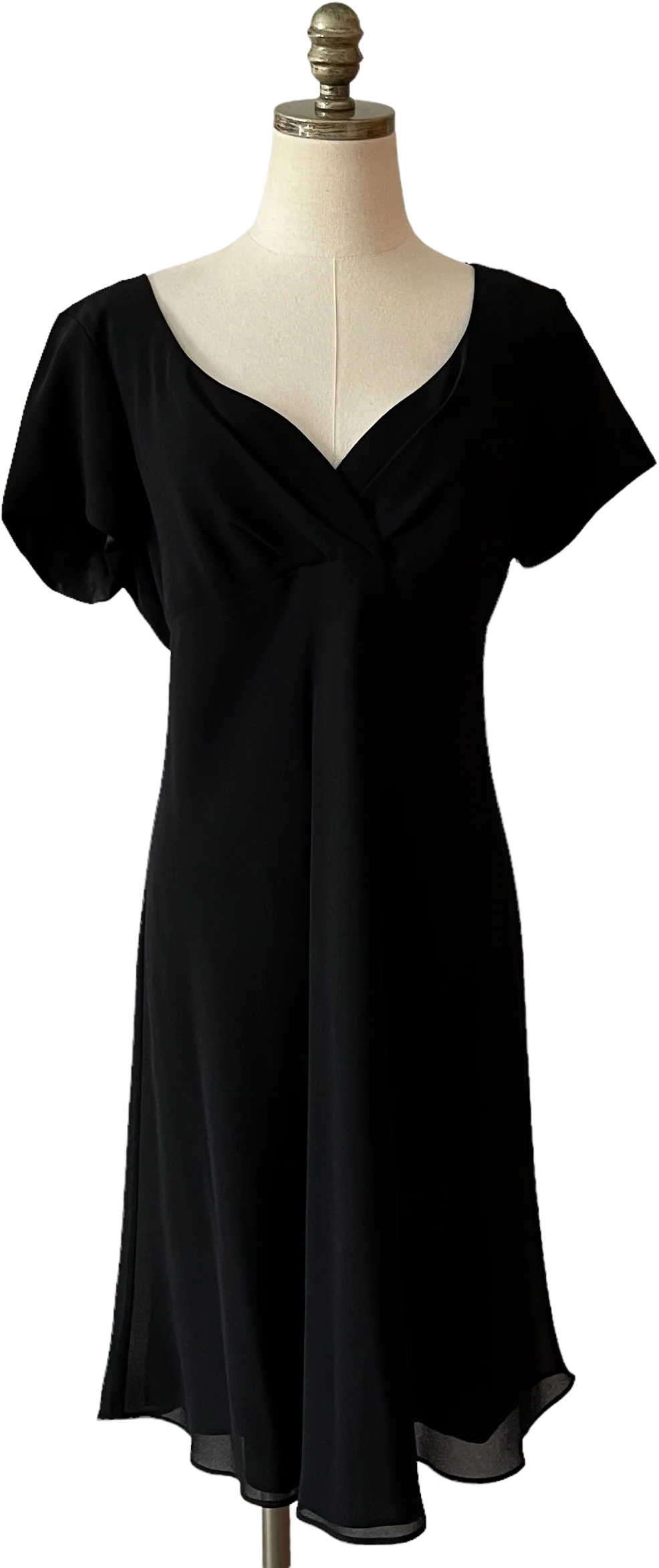 90s Sweetheart Neck Empire Waist Black Dress By Hampton Nights