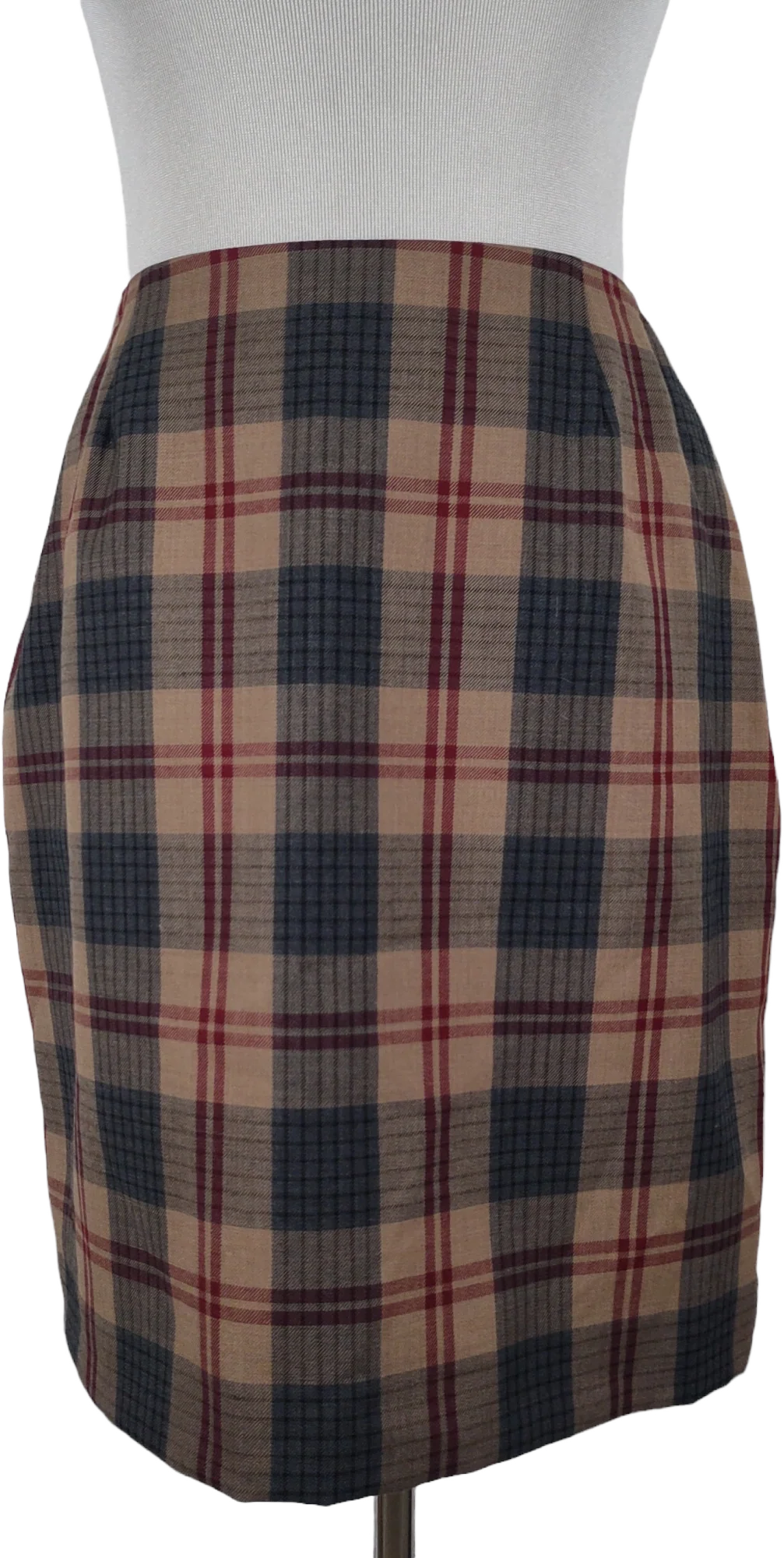 90s Tartan Plaid Pencil Mini Skirt High Rise By Petite Sophisticate