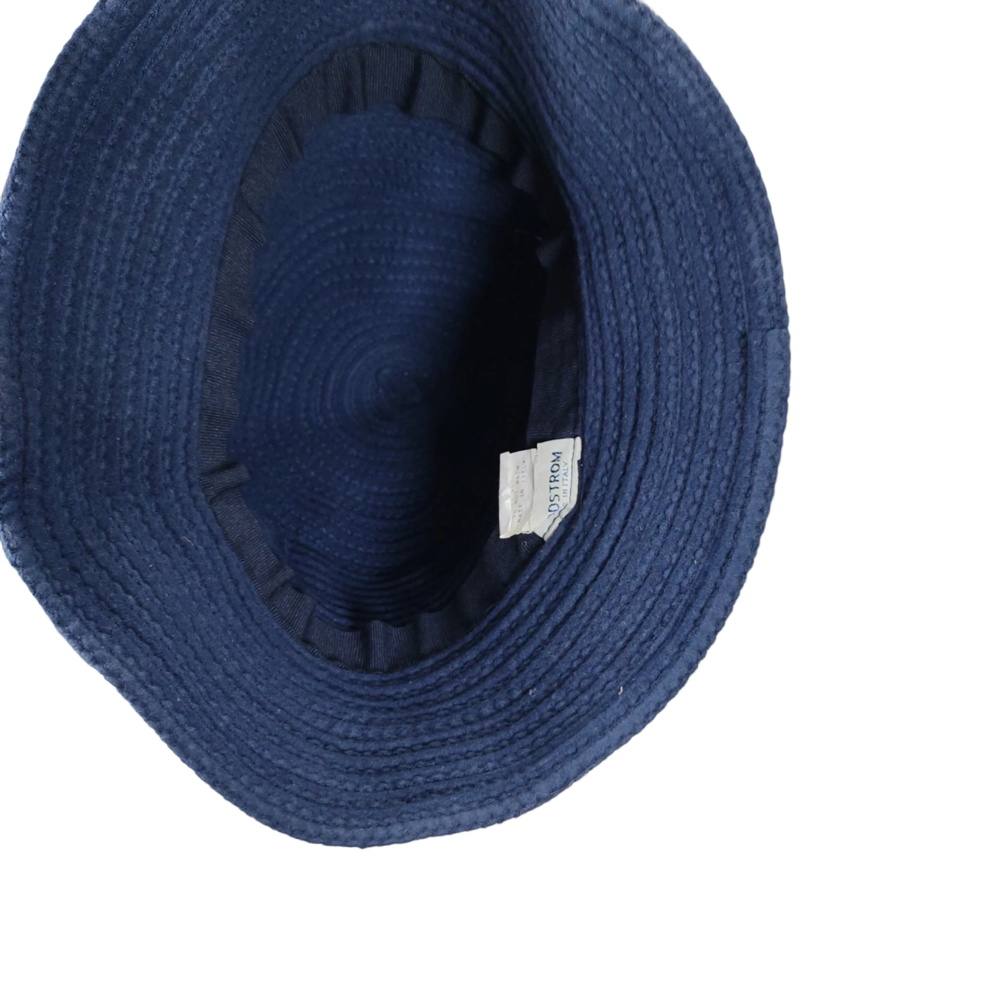 90s Textured Navy Bucket Hat One Size Made In Italy By Nordstrom - Image 5