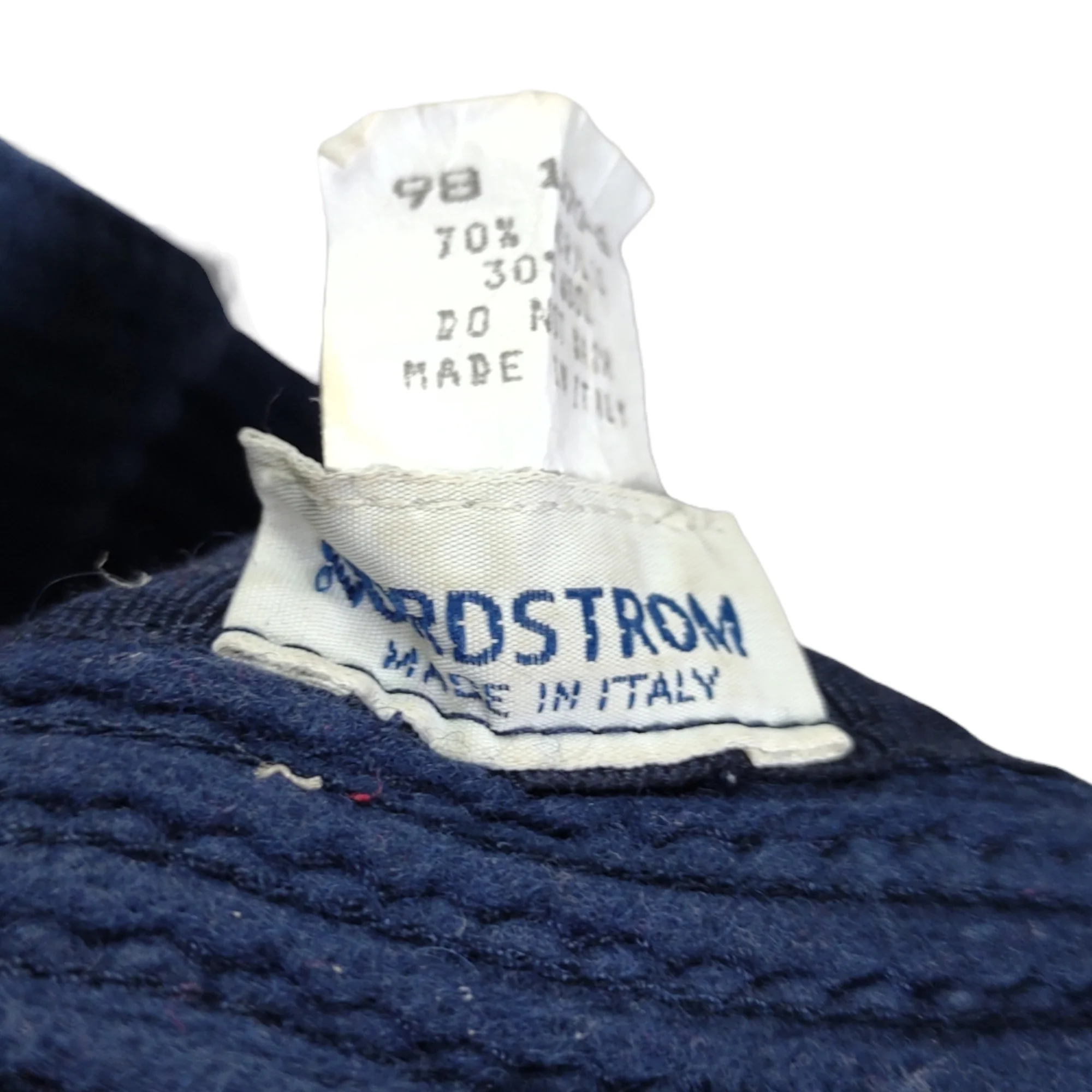 90s Textured Navy Bucket Hat One Size Made In Italy By Nordstrom - Image 7