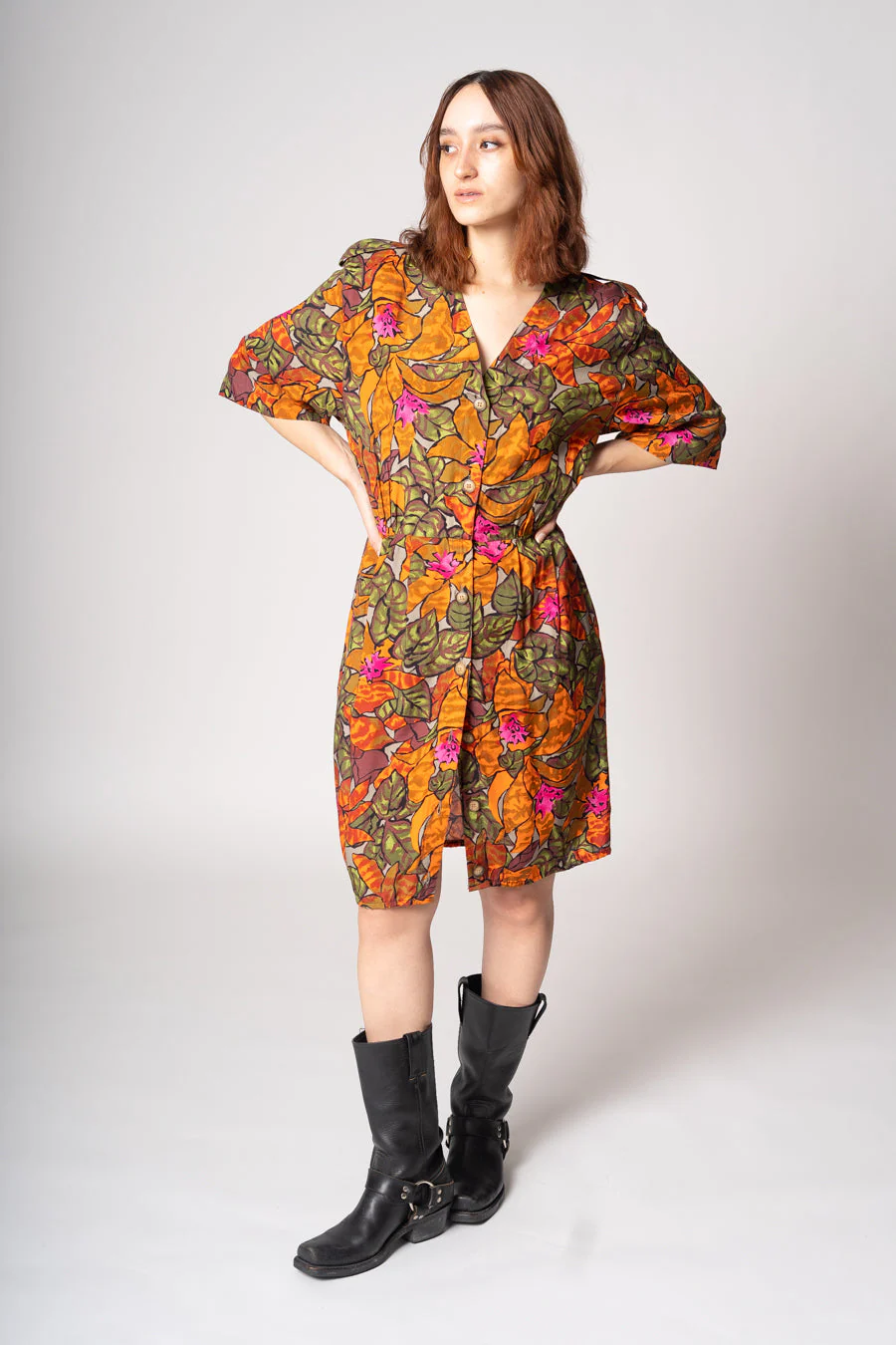 90s Tropical Rayon Dress by Michele Stewart - Image 10
