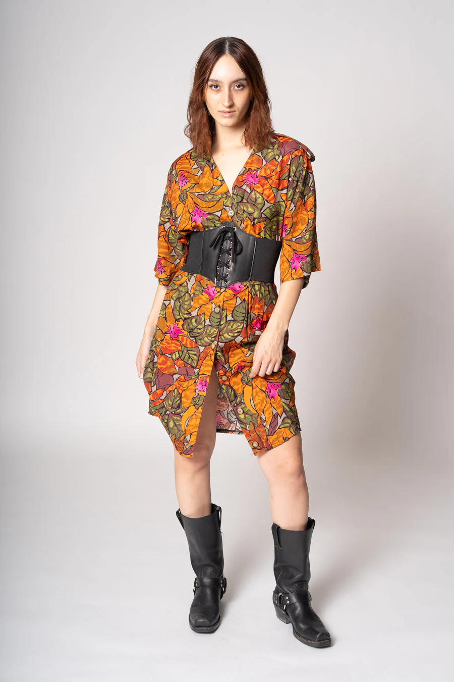 90s Tropical Rayon Dress by Michele Stewart - Image 4