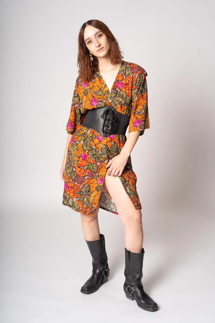 90s Tropical Rayon Dress by Michele Stewart - Image 5