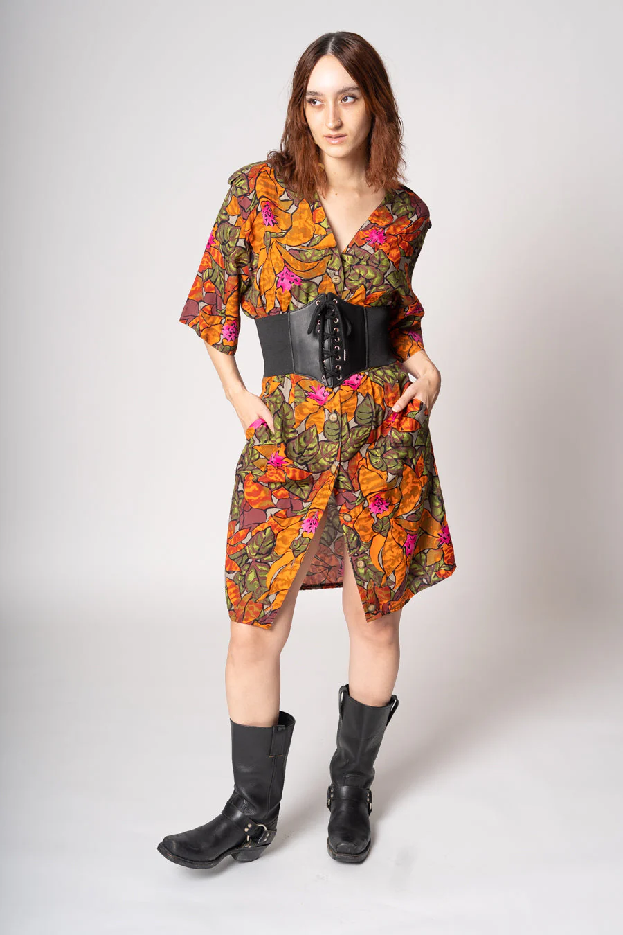 90s Tropical Rayon Dress by Michele Stewart - Image 6