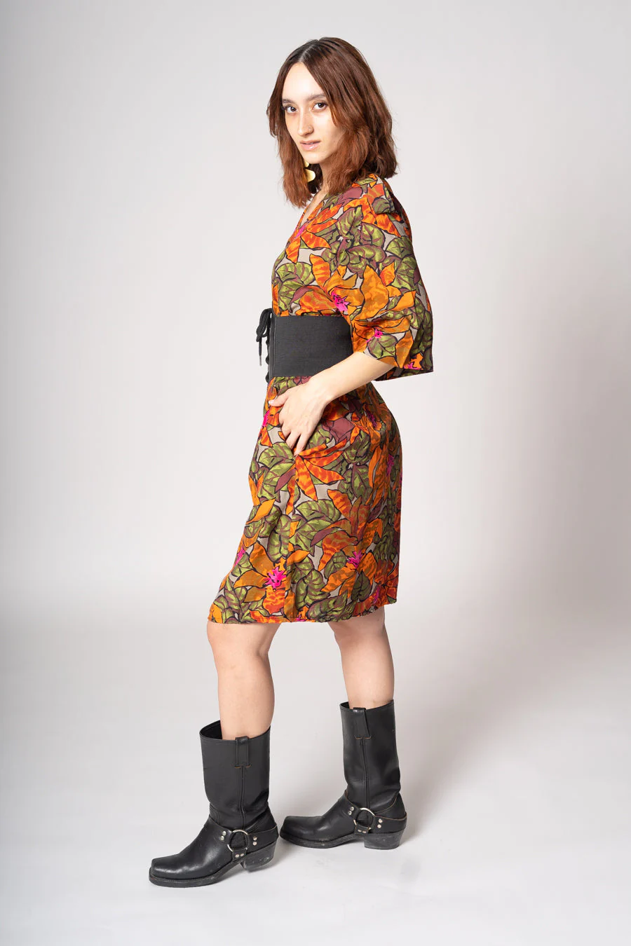 90s Tropical Rayon Dress by Michele Stewart - Image 7
