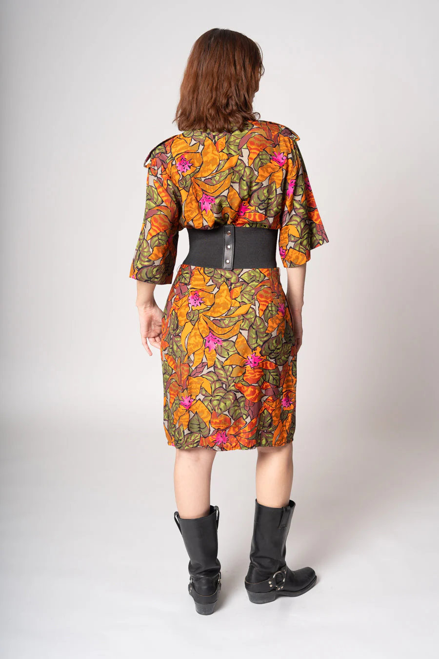 90s Tropical Rayon Dress by Michele Stewart - Image 8
