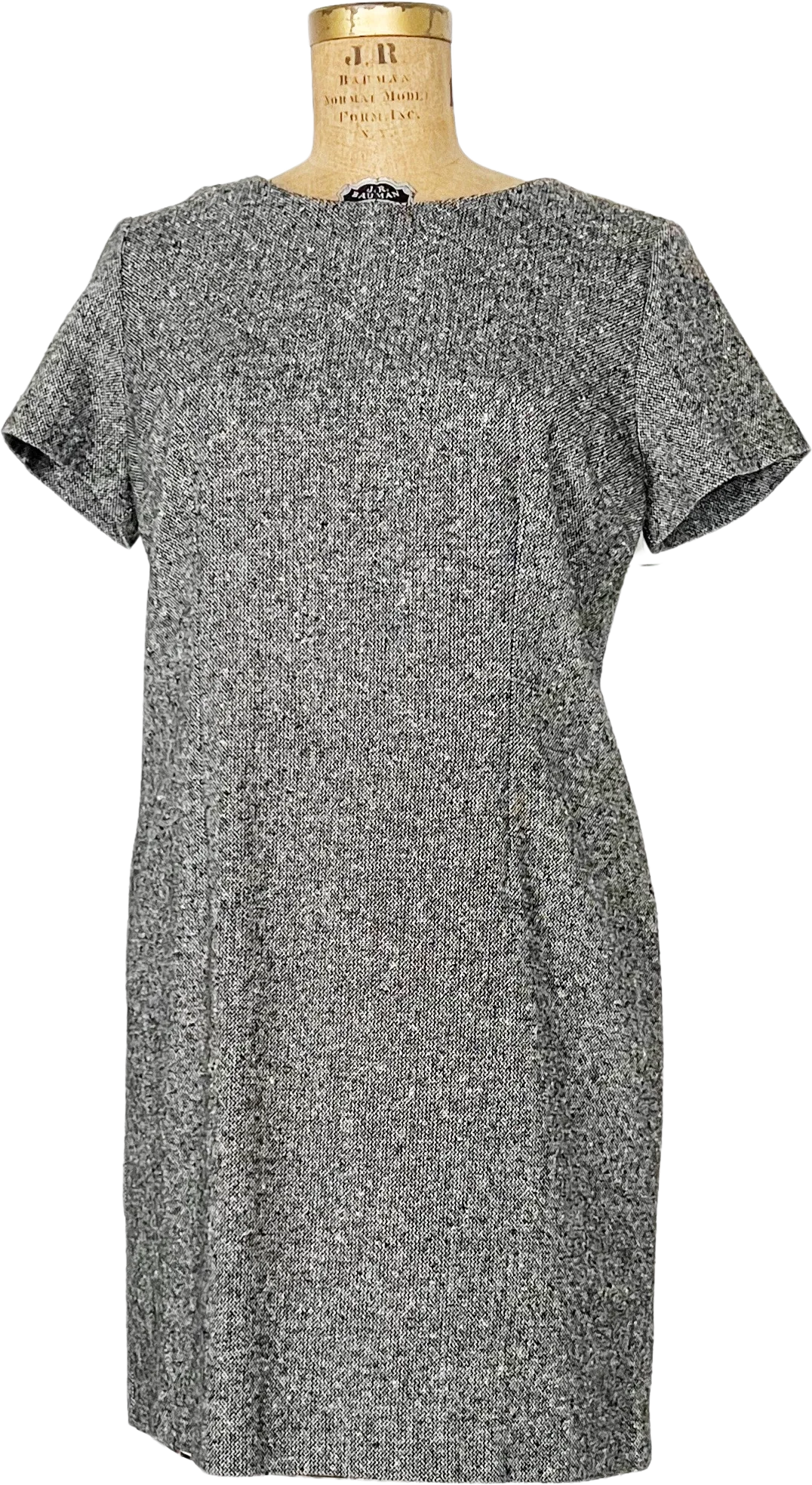 90s Tweed Wool Sheath Dress By Bridgewater