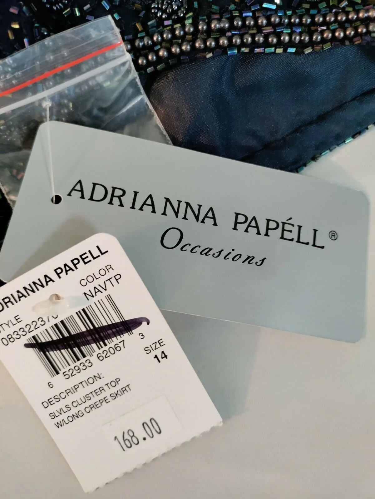 90s Two Piece Floor Length Dress With Beaded Shell Top By Adrianna Papell - Image 11