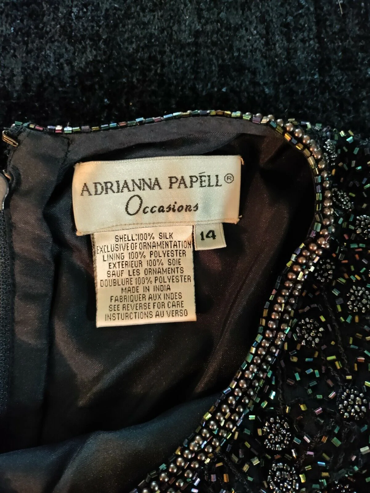90s Two Piece Floor Length Dress With Beaded Shell Top By Adrianna Papell - Image 12