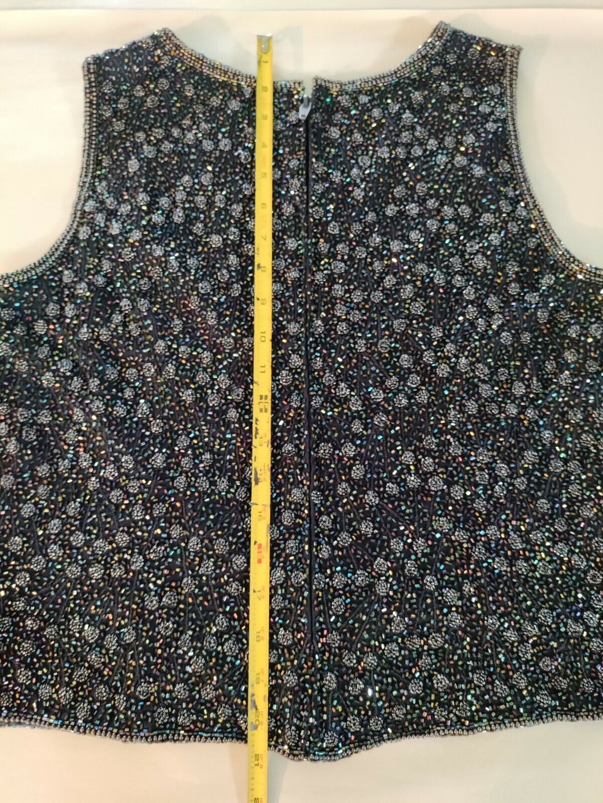 90s Two Piece Floor Length Dress With Beaded Shell Top By Adrianna Papell - Image 6
