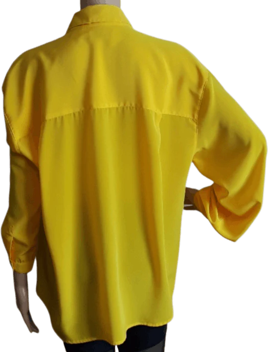 90's Unique Lemon Sunshine Yellow Blouse by Liz Claiborne - Image 2