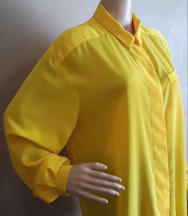 90's Unique Lemon Sunshine Yellow Blouse by Liz Claiborne - Image 3