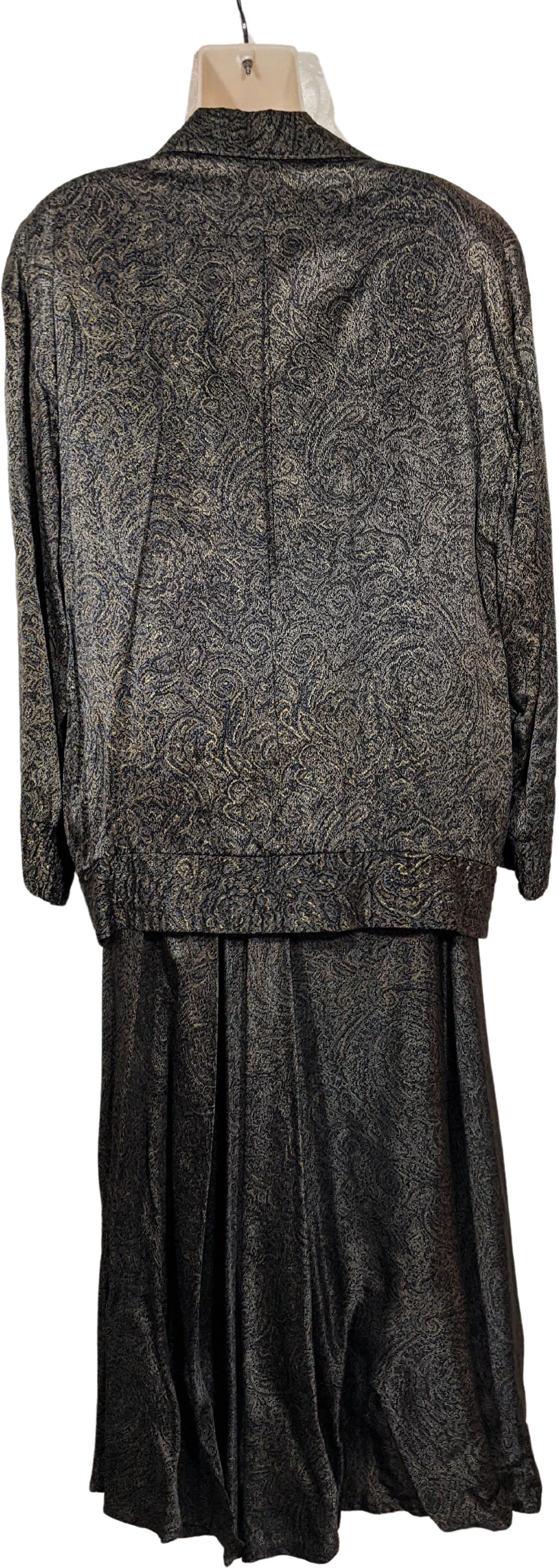 90s Unique Long Silk Skirt Suit By Linda Allard for Ellen Tracy - Image 2