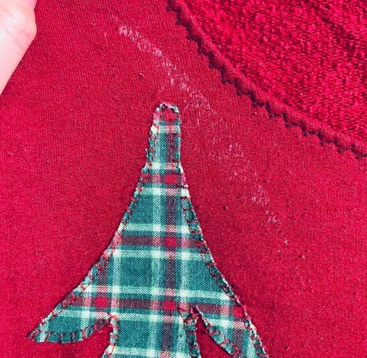 90s Unique Upcycled Patchwork Christmas Sweatshirt - Image 7