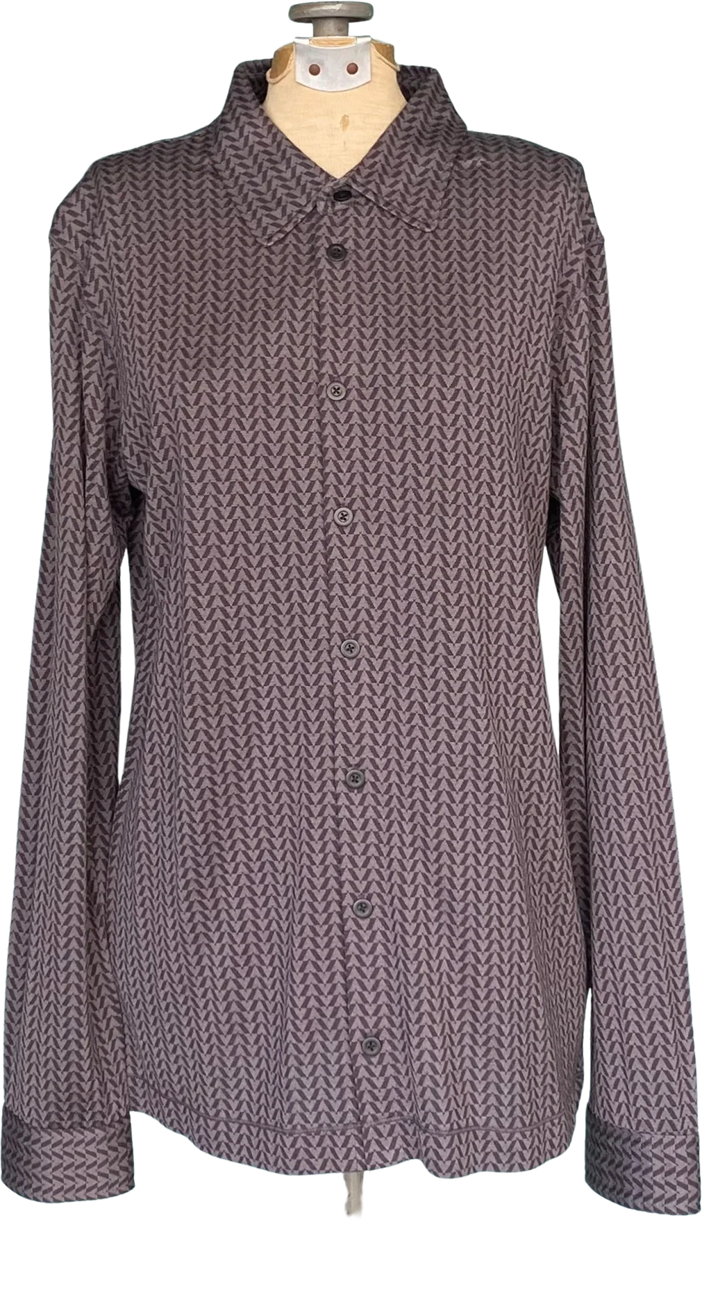 90s Unisex Silk Designer Button Up Long Sleeve Shirt By Armani Collezioni