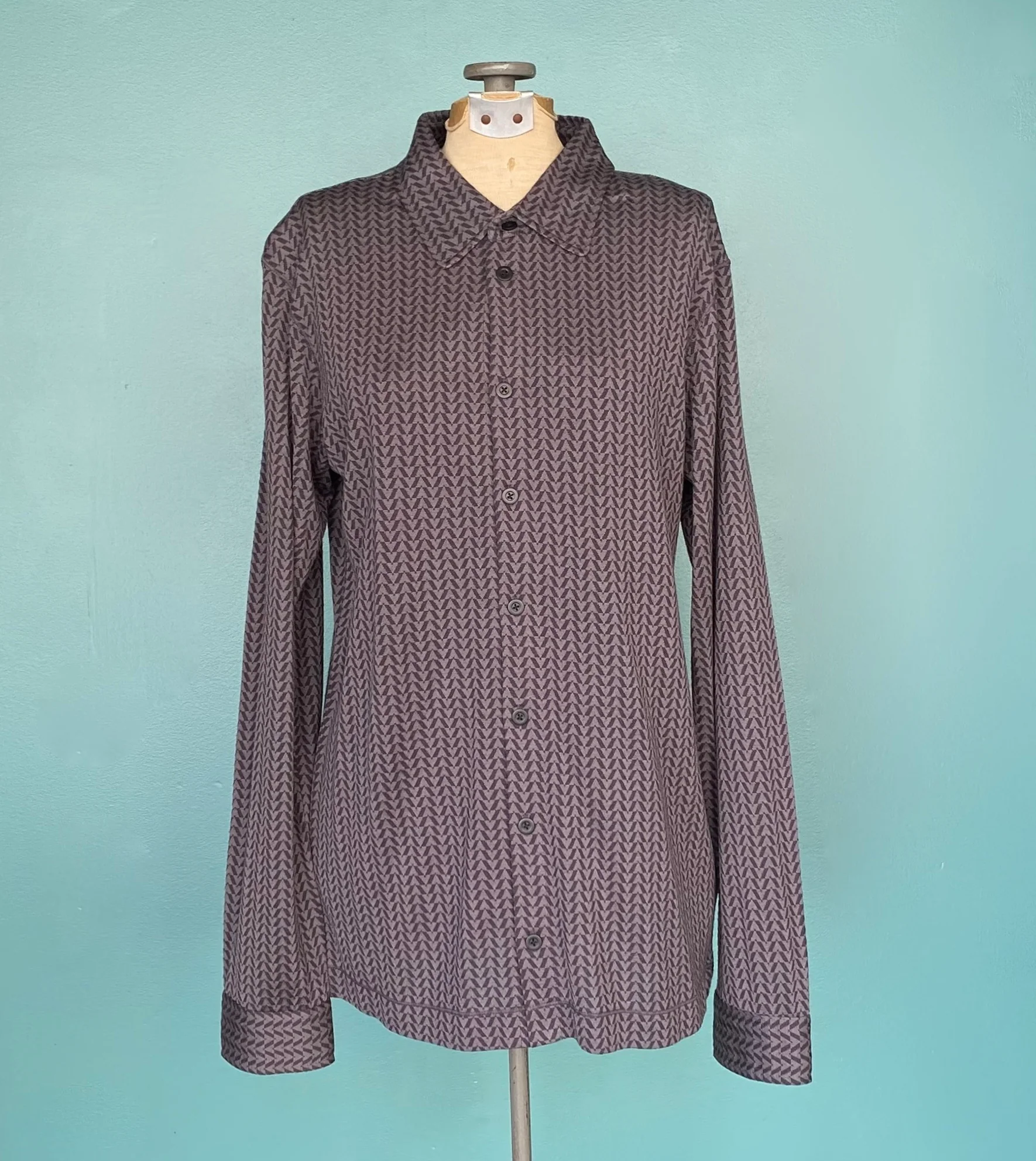90s Unisex Silk Designer Button Up Long Sleeve Shirt By Armani Collezioni - Image 4