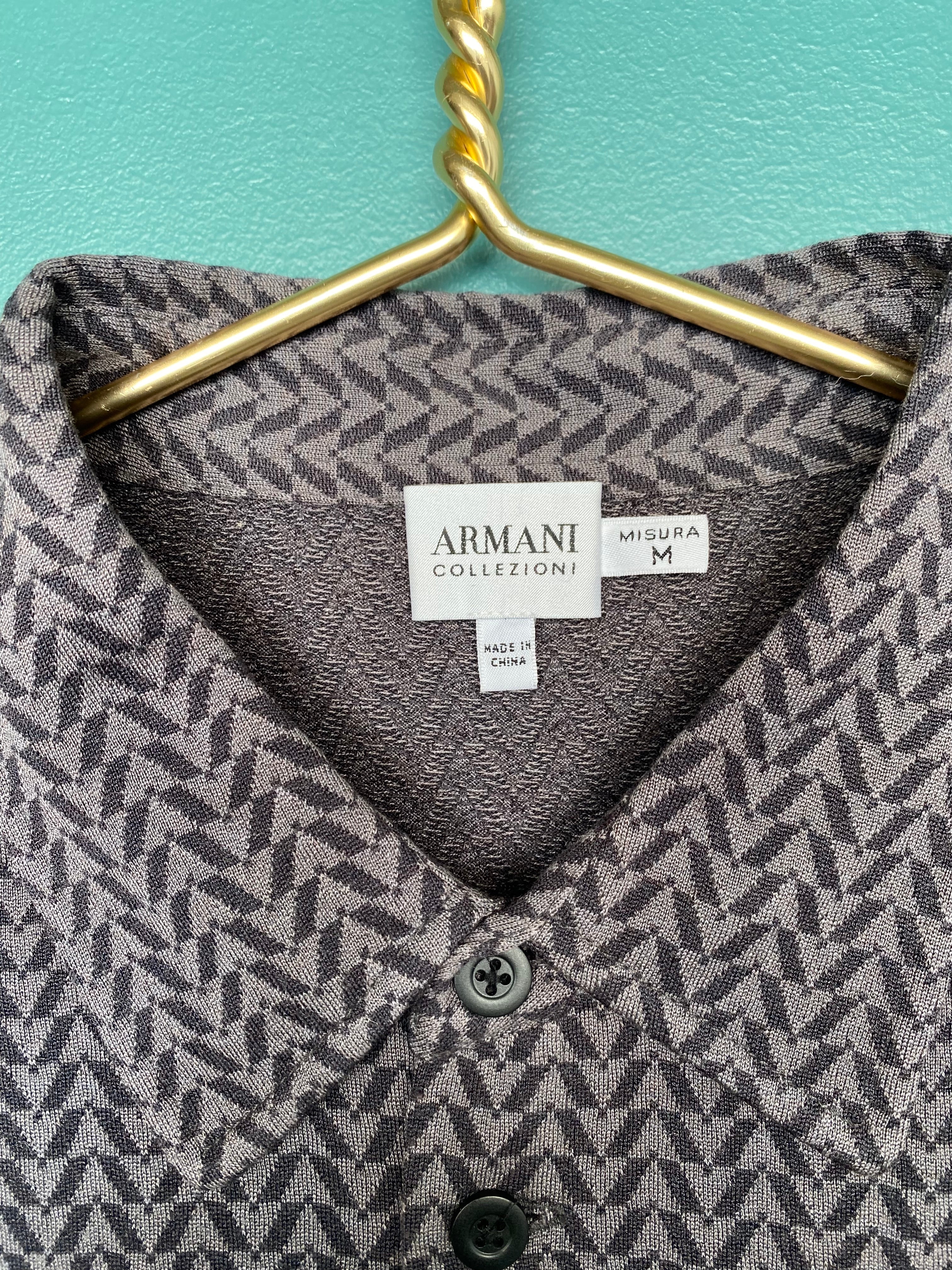 90s Unisex Silk Designer Button Up Long Sleeve Shirt By Armani Collezioni - Image 9
