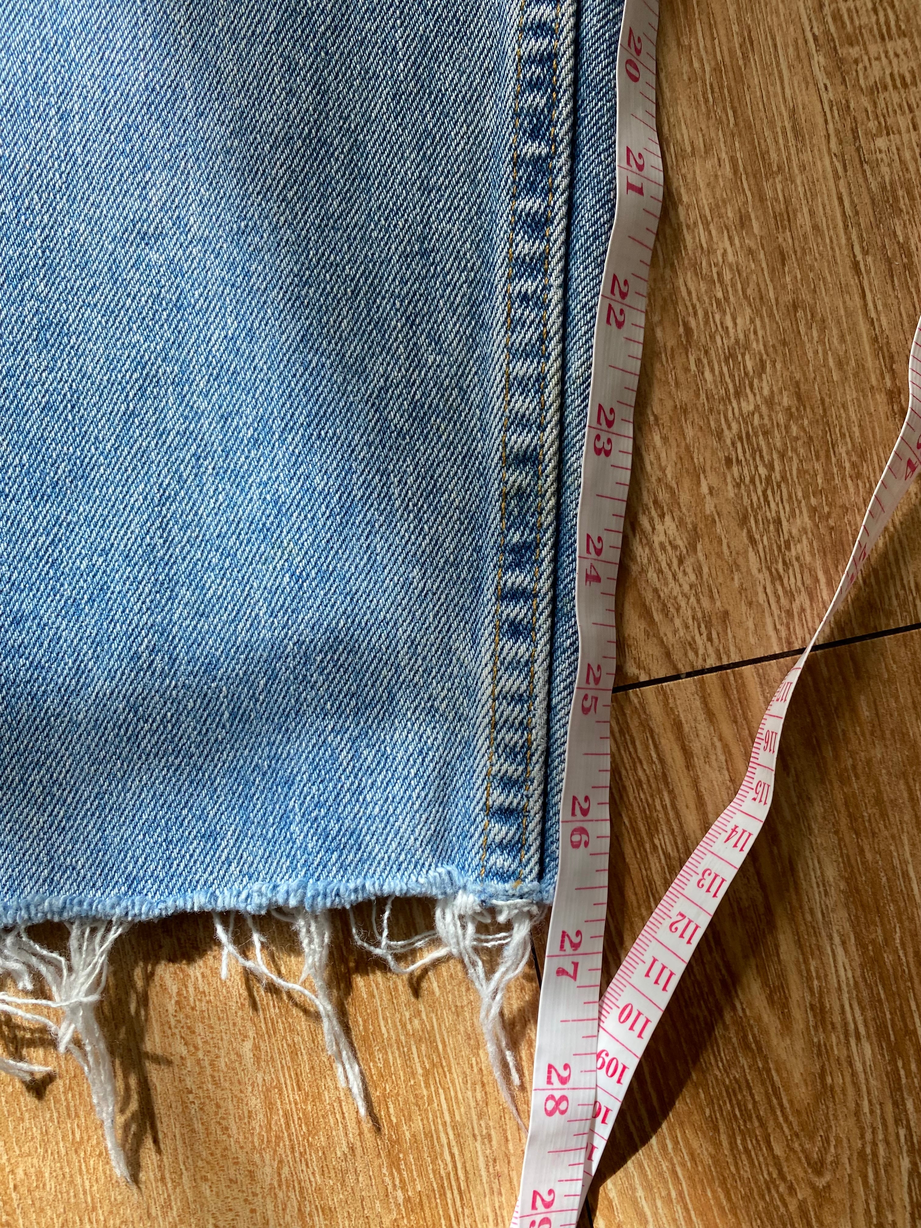 90s Upcycled Frayed Hem 90s Jeans By Levi's - Image 13