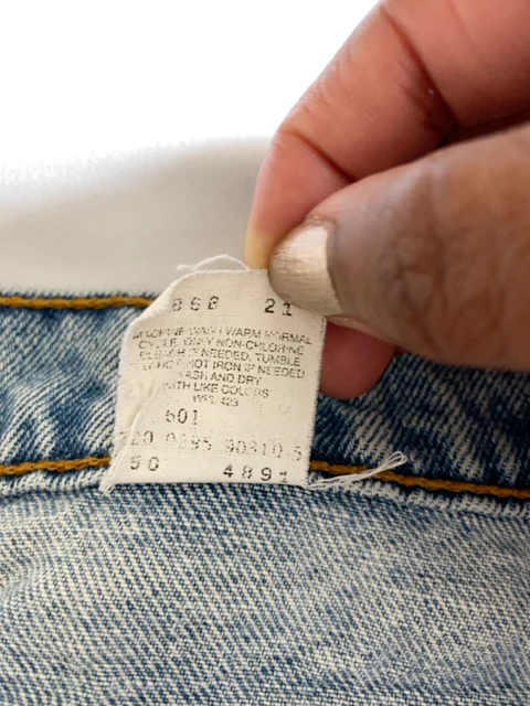 90s Upcycled Frayed Hem 90s Jeans By Levi's - Image 16