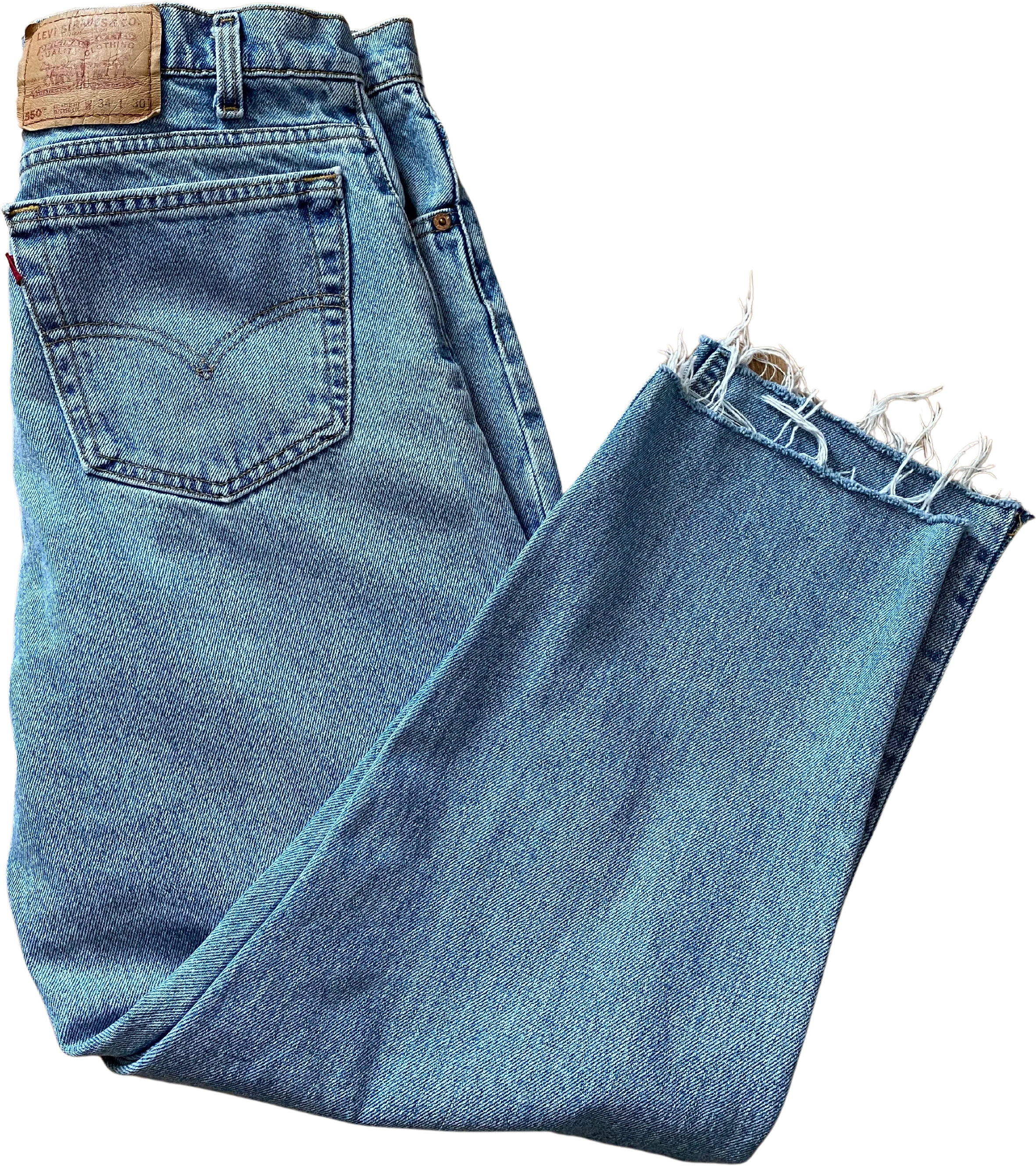 90s Upcycled Frayed Hem 90s Jeans By Levi's - Image 2
