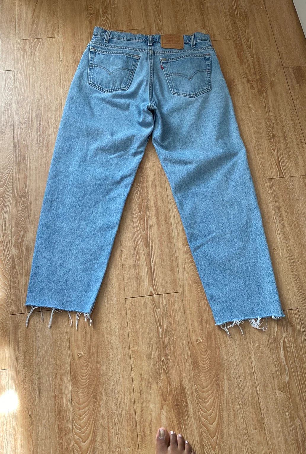 90s Upcycled Frayed Hem 90s Jeans By Levi's - Image 3