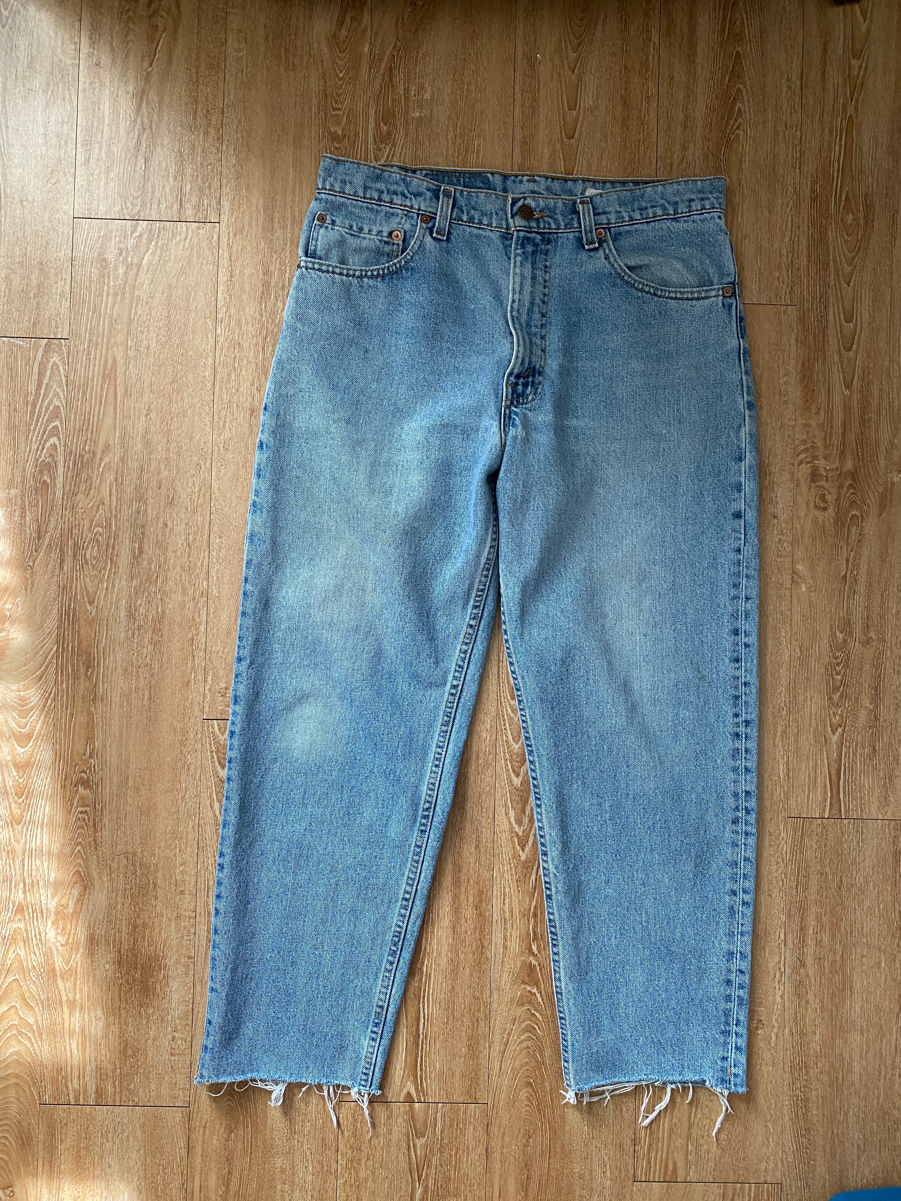 90s Upcycled Frayed Hem 90s Jeans By Levi's - Image 4
