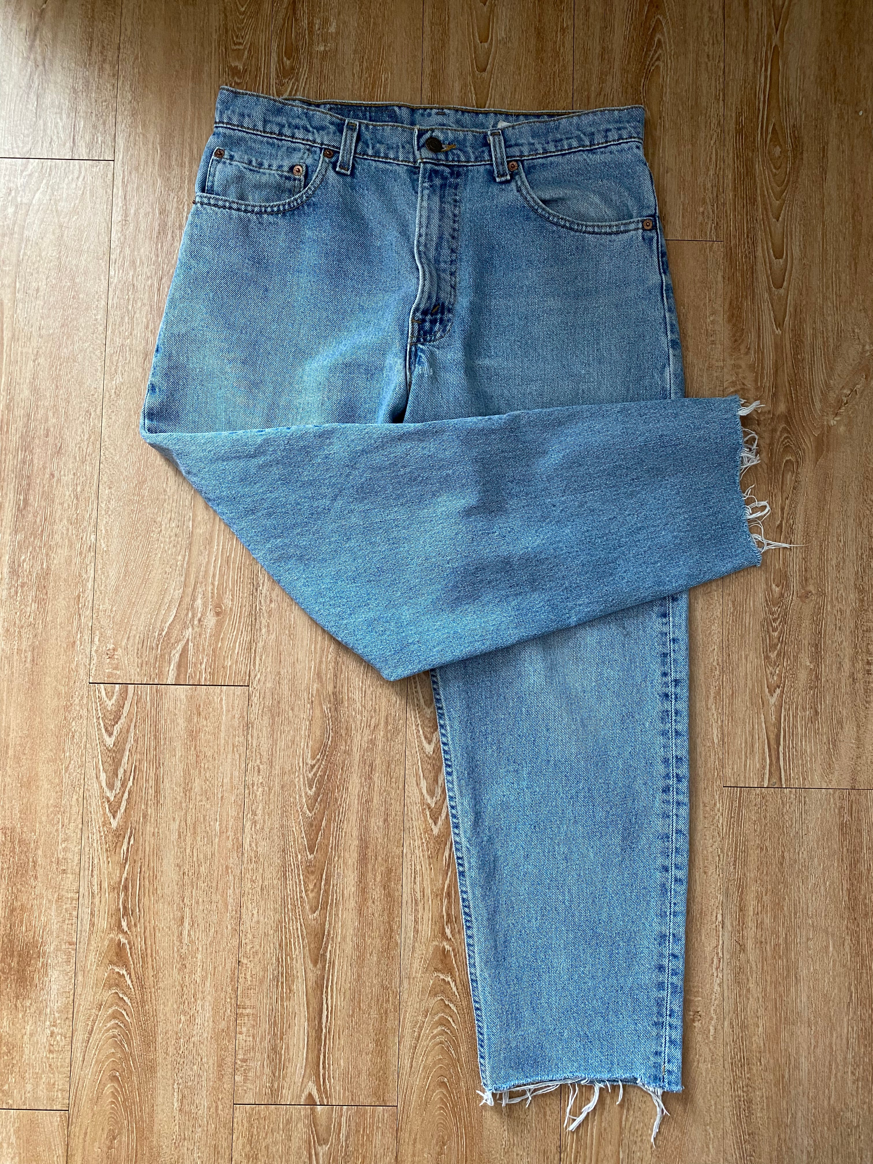 90s Upcycled Frayed Hem 90s Jeans By Levi's - Image 5