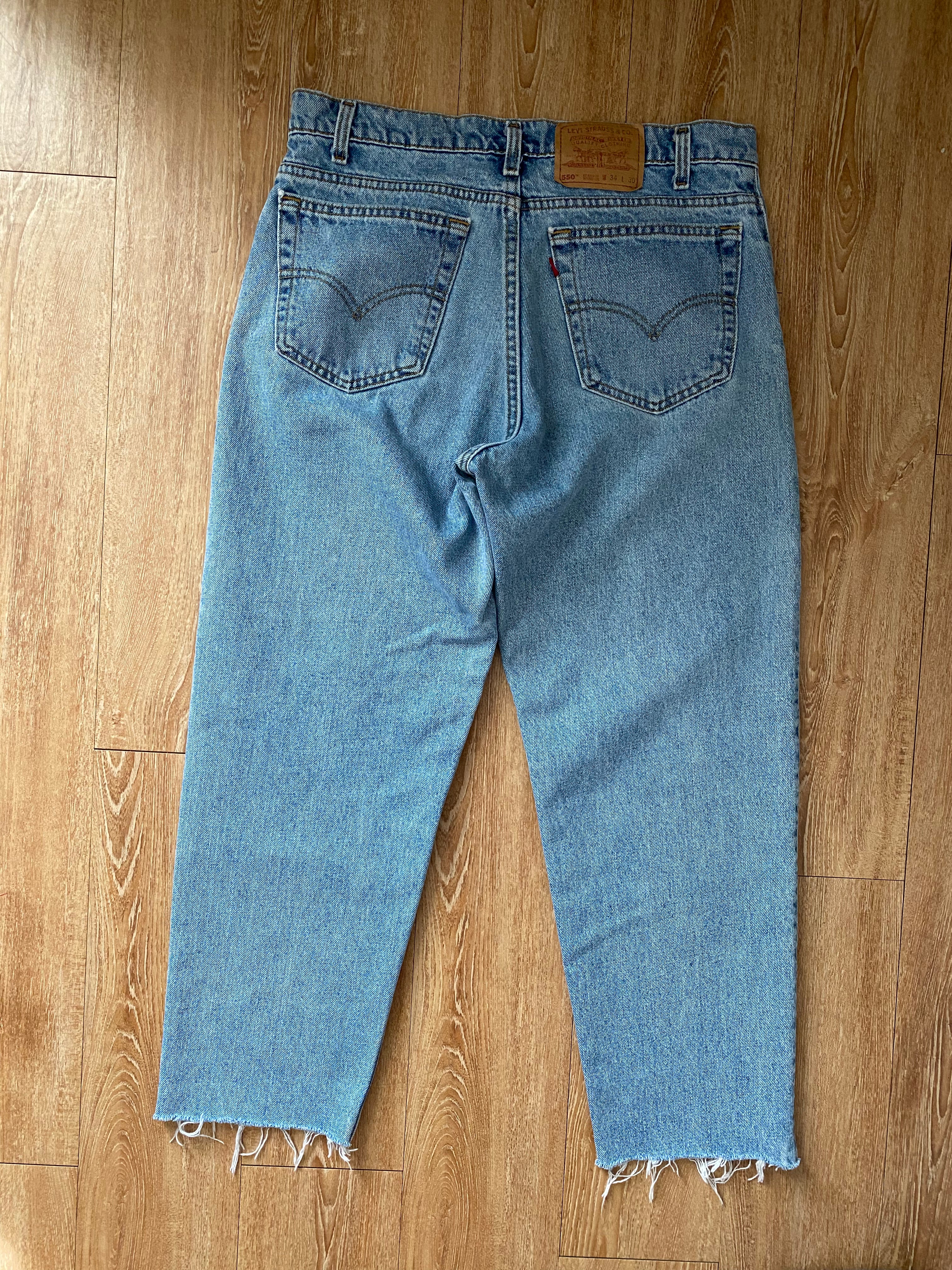 90s Upcycled Frayed Hem 90s Jeans By Levi's - Image 6