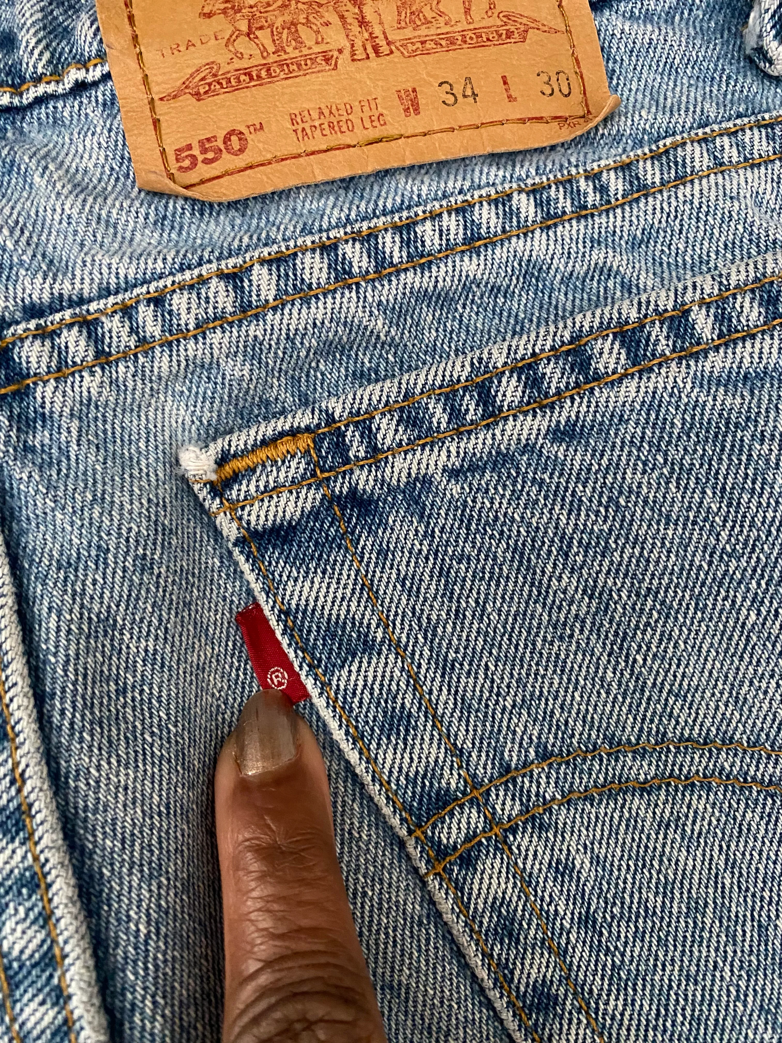 90s Upcycled Frayed Hem 90s Jeans By Levi's - Image 8