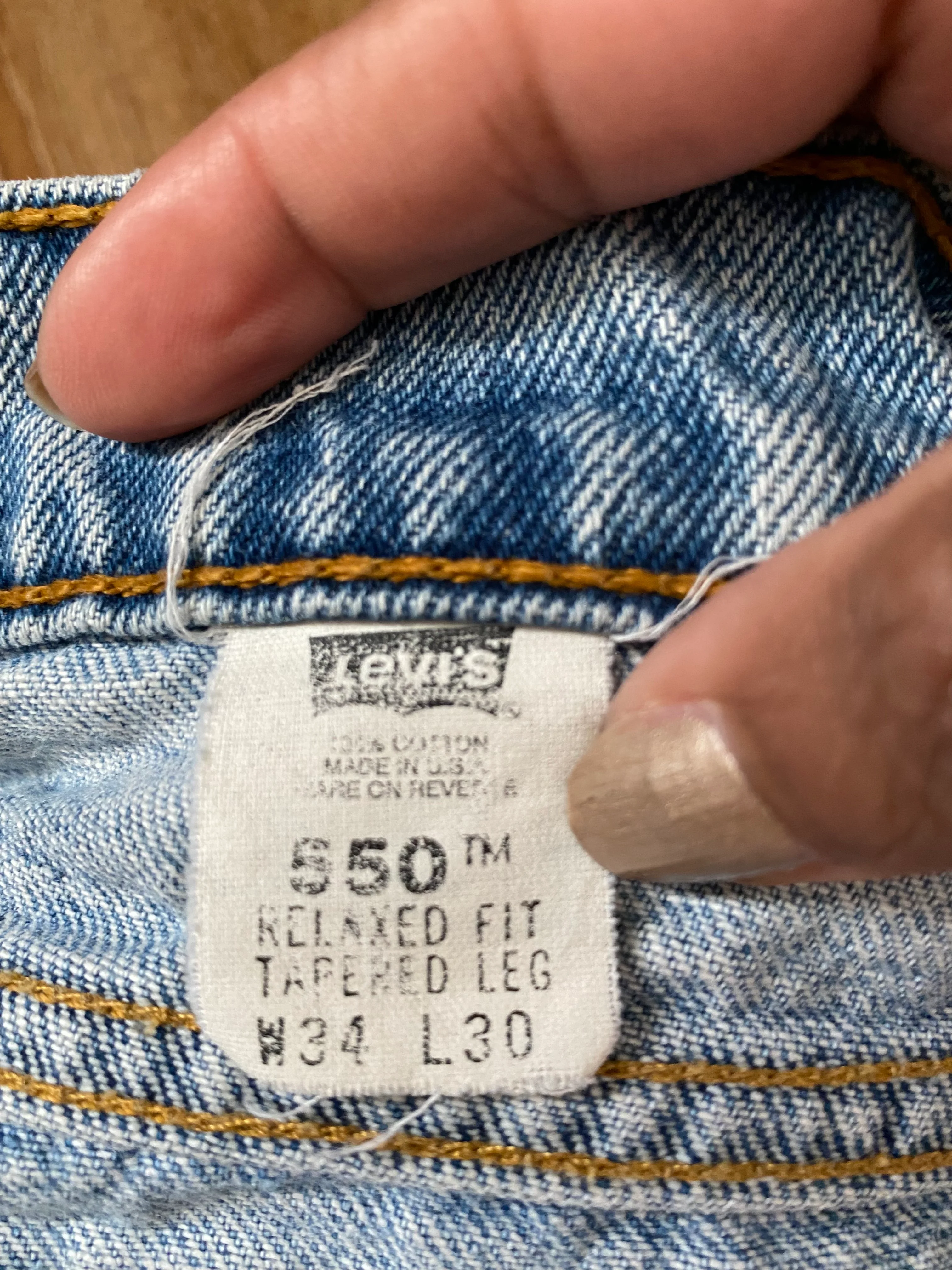 90s Upcycled Frayed Hem 90s Jeans By Levi's - Image 9