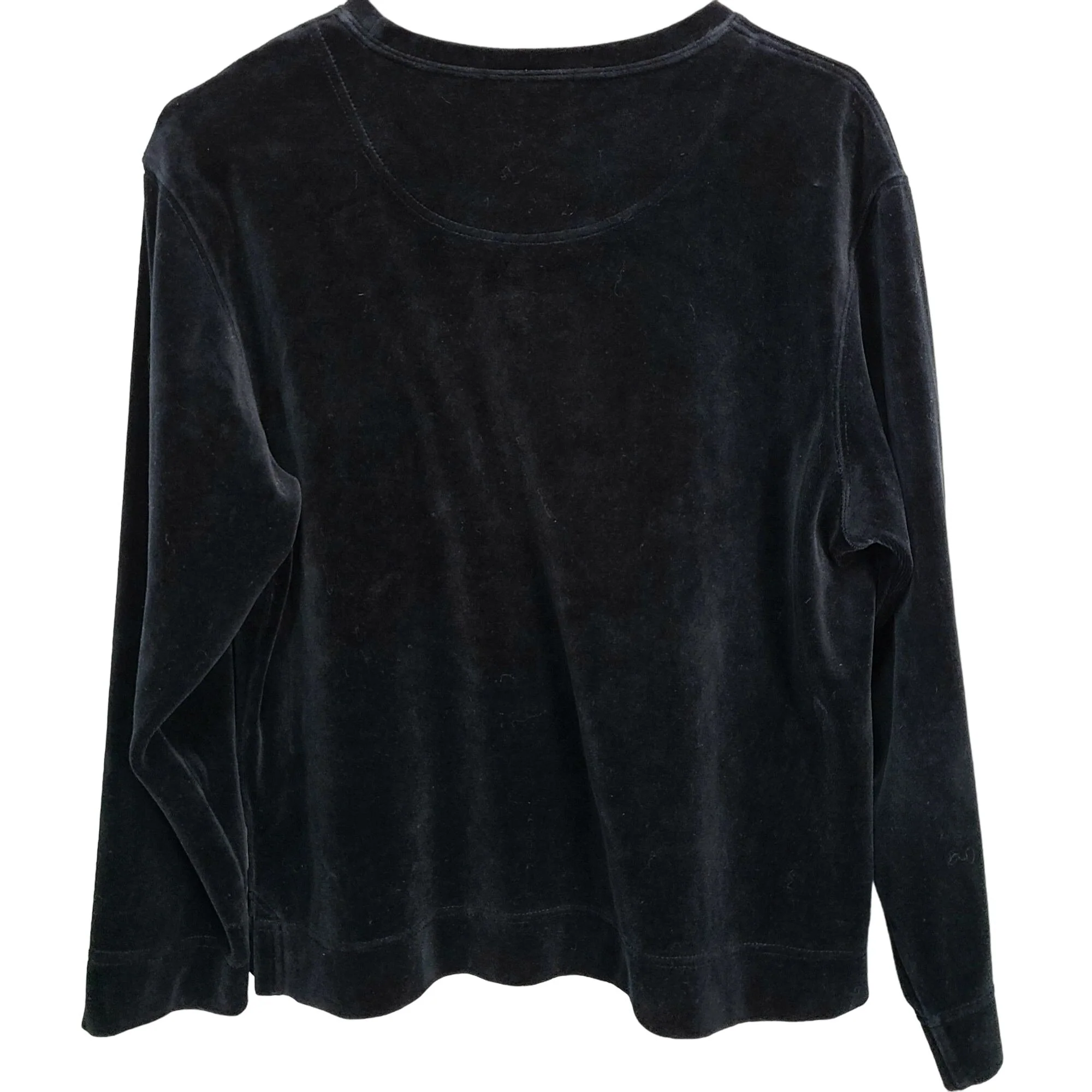 90s Velvet Sweater Shirt Black Top Casual Women Small By Nordstrom - Image 10