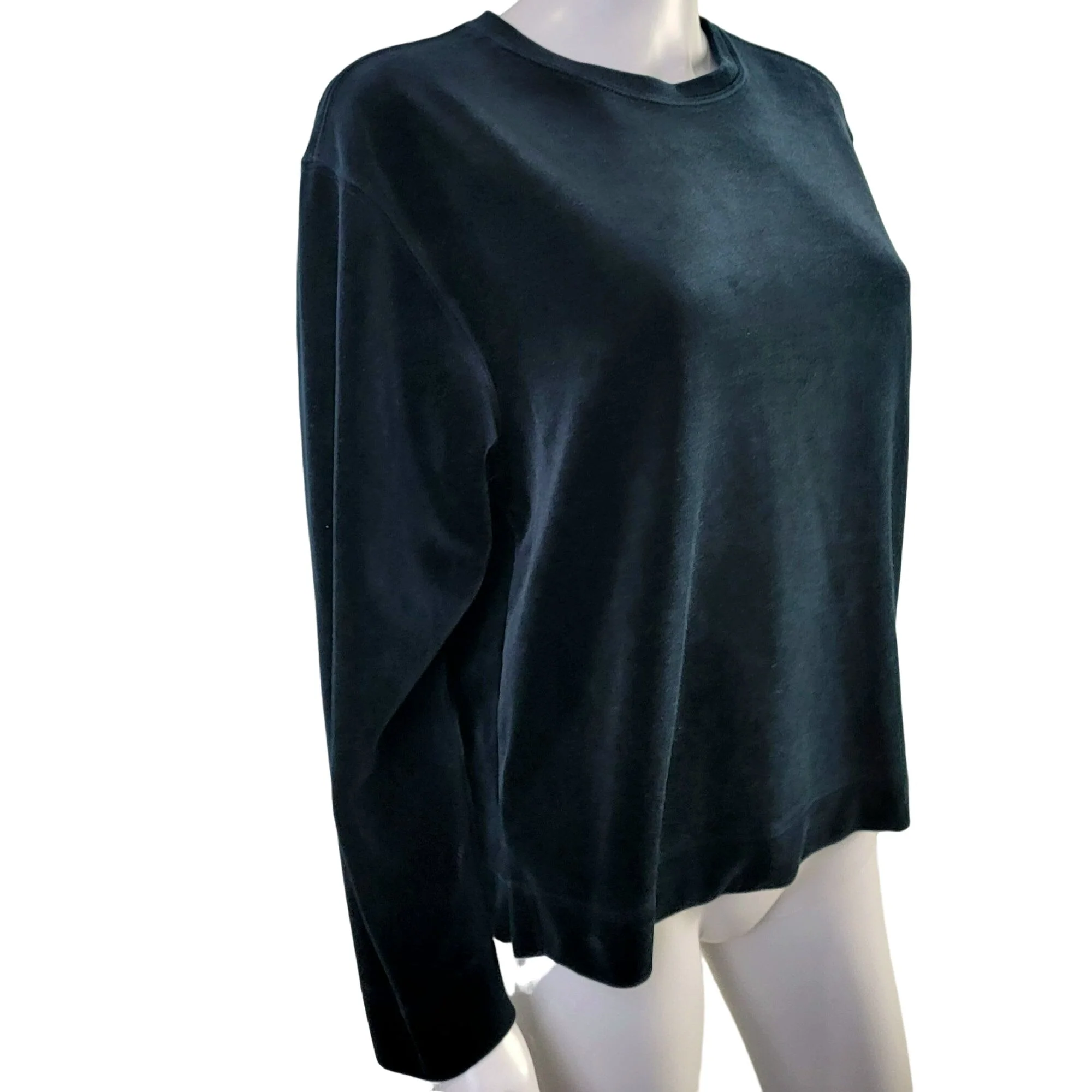 90s Velvet Sweater Shirt Black Top Casual Women Small By Nordstrom - Image 3