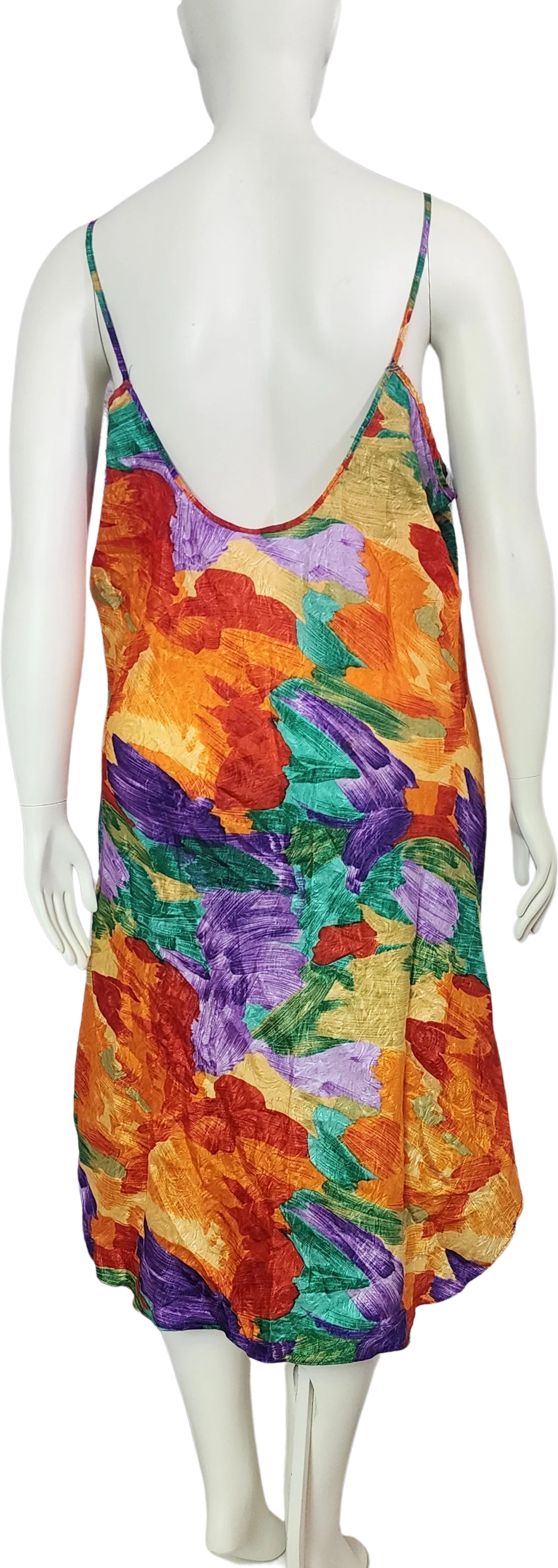 90s Vibrant Abstract Rainbow Bias Slip Dress By Intimate Pleasures - Image 2