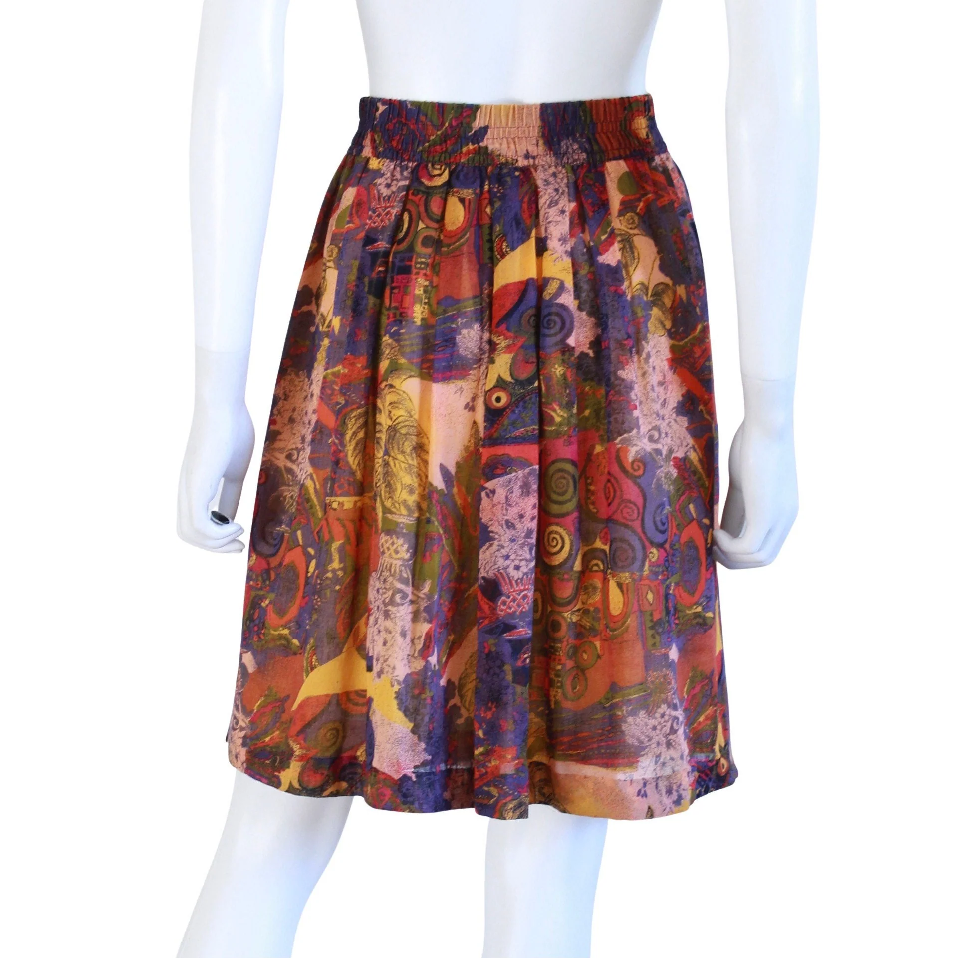 90s Vibrant Color Abstract Print Skirt - Image 10