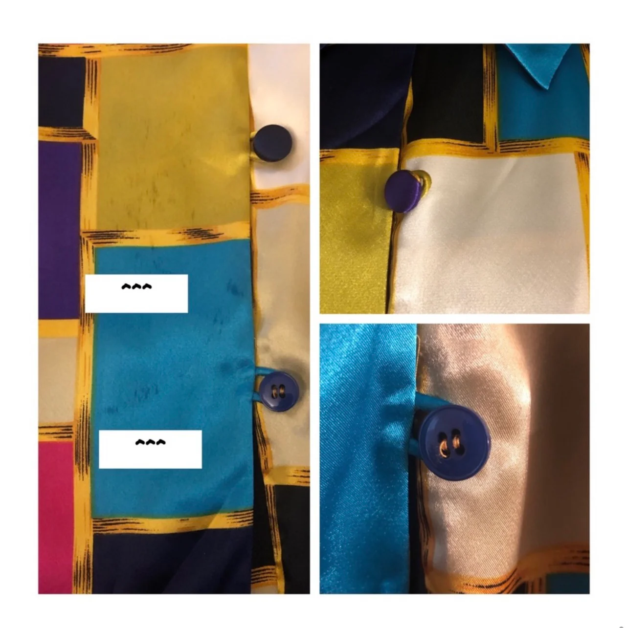 90s Vibrantly Colored Satiny Blouse M/l - Image 5