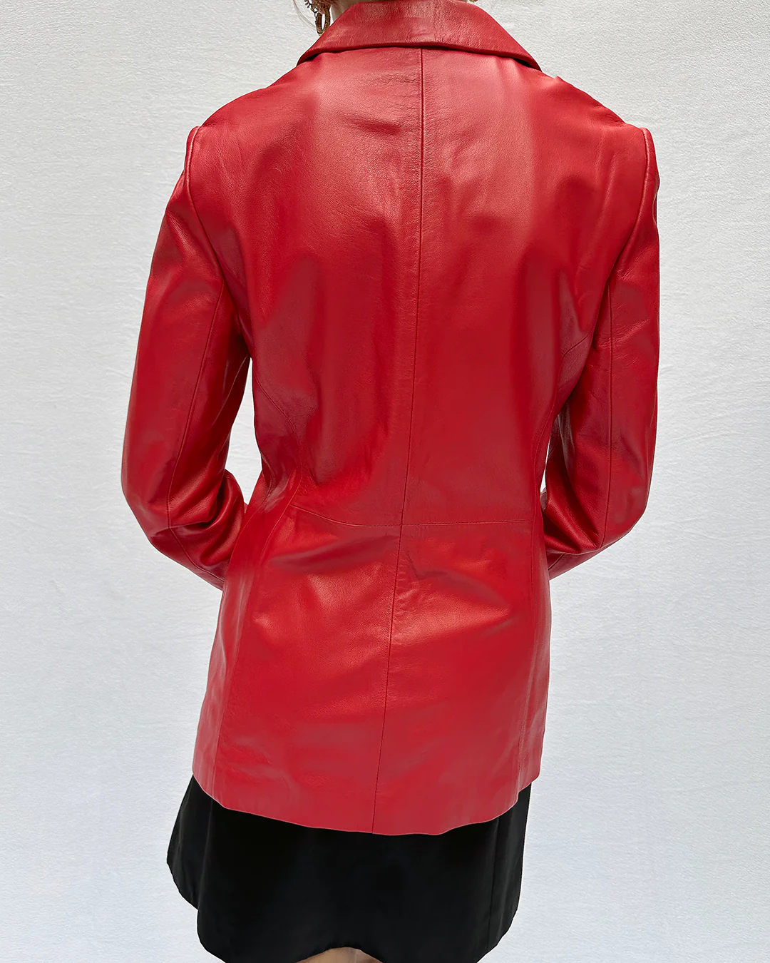 90s Vintage 90s Red Lambskin Leather Blazer | Xs-m - Image 5