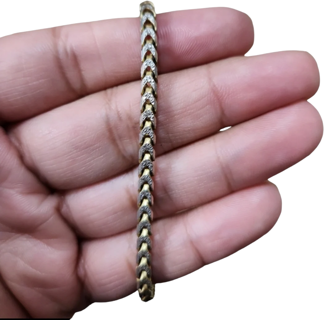 90s Vintage 925 Italy Bling Box Link Chain - Image 2