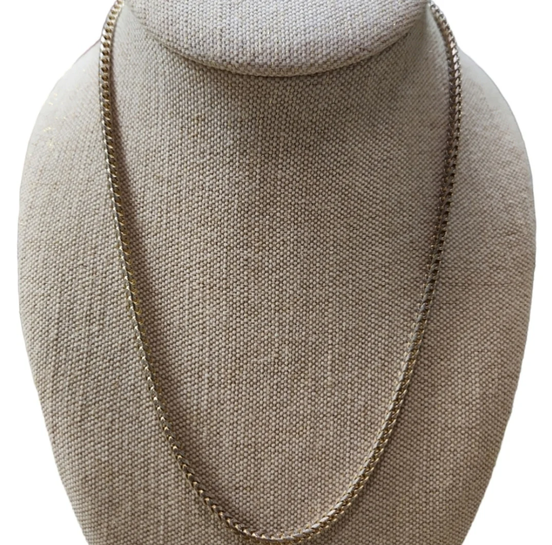 90s Vintage 925 Italy Bling Box Link Chain - Image 4