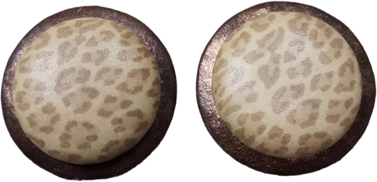 90s Vintage Animal Print Faux Leather Earrings