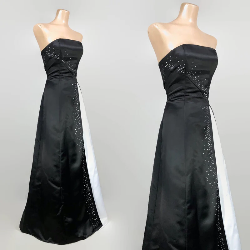 90s Vintage Ball Gown Prom Dress With Rhinestones By Debut - Image 5